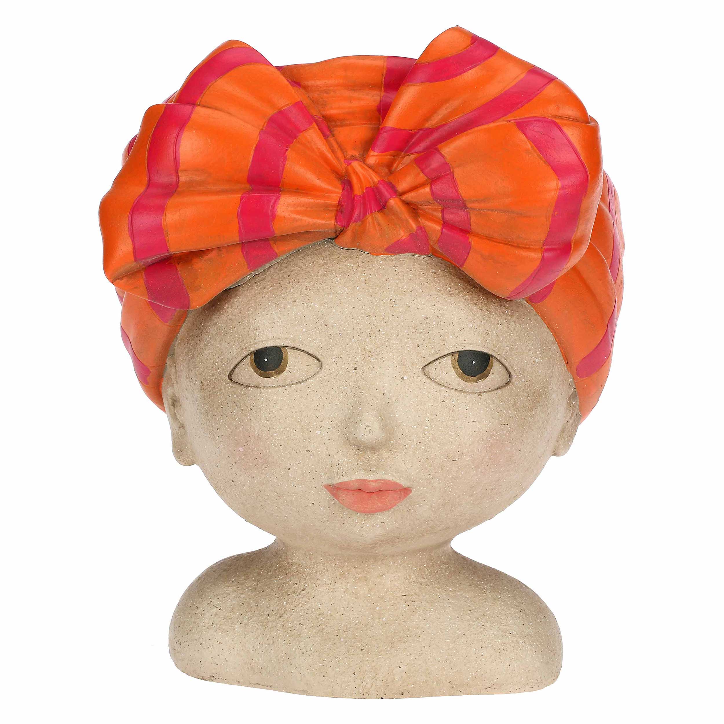 Cachepot Occhi Aperti Turbante, Medea - Resina, 20x19x34h cm