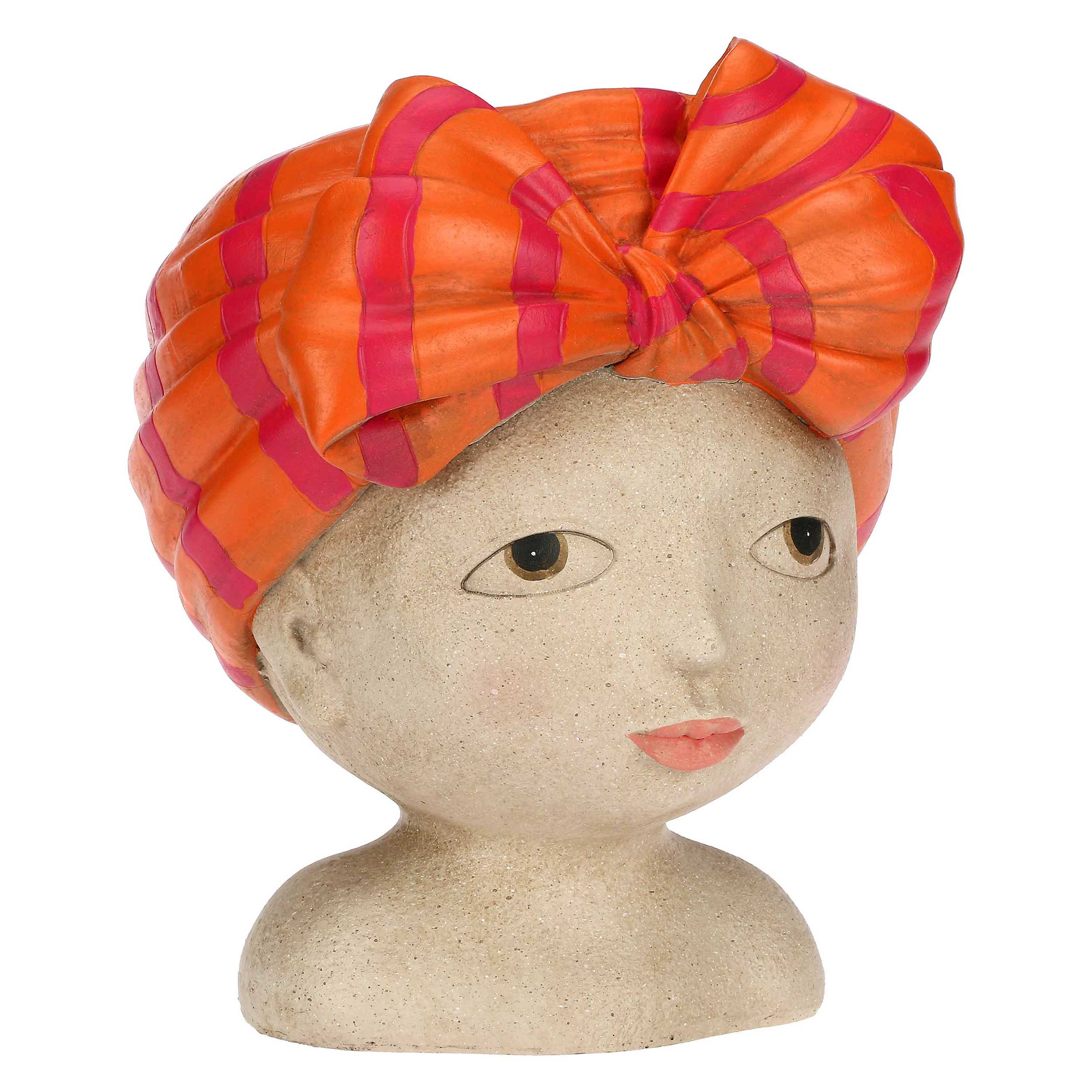 Cachepot Occhi Aperti Turbante, Medea - Resina, 20x19x34h cm