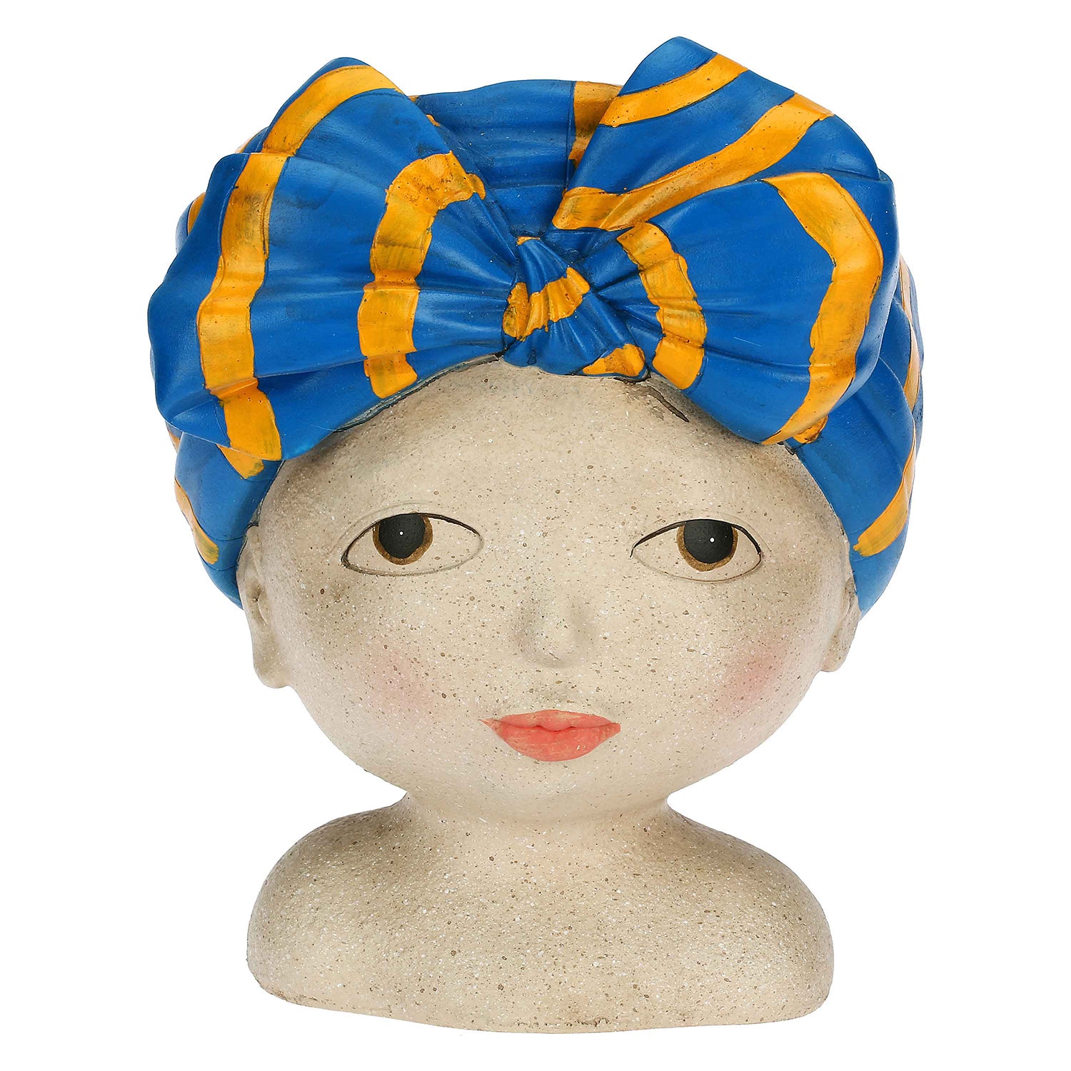 Cachepot Occhi Aperti Turbante, Medea - Resina, 20x19x34h cm