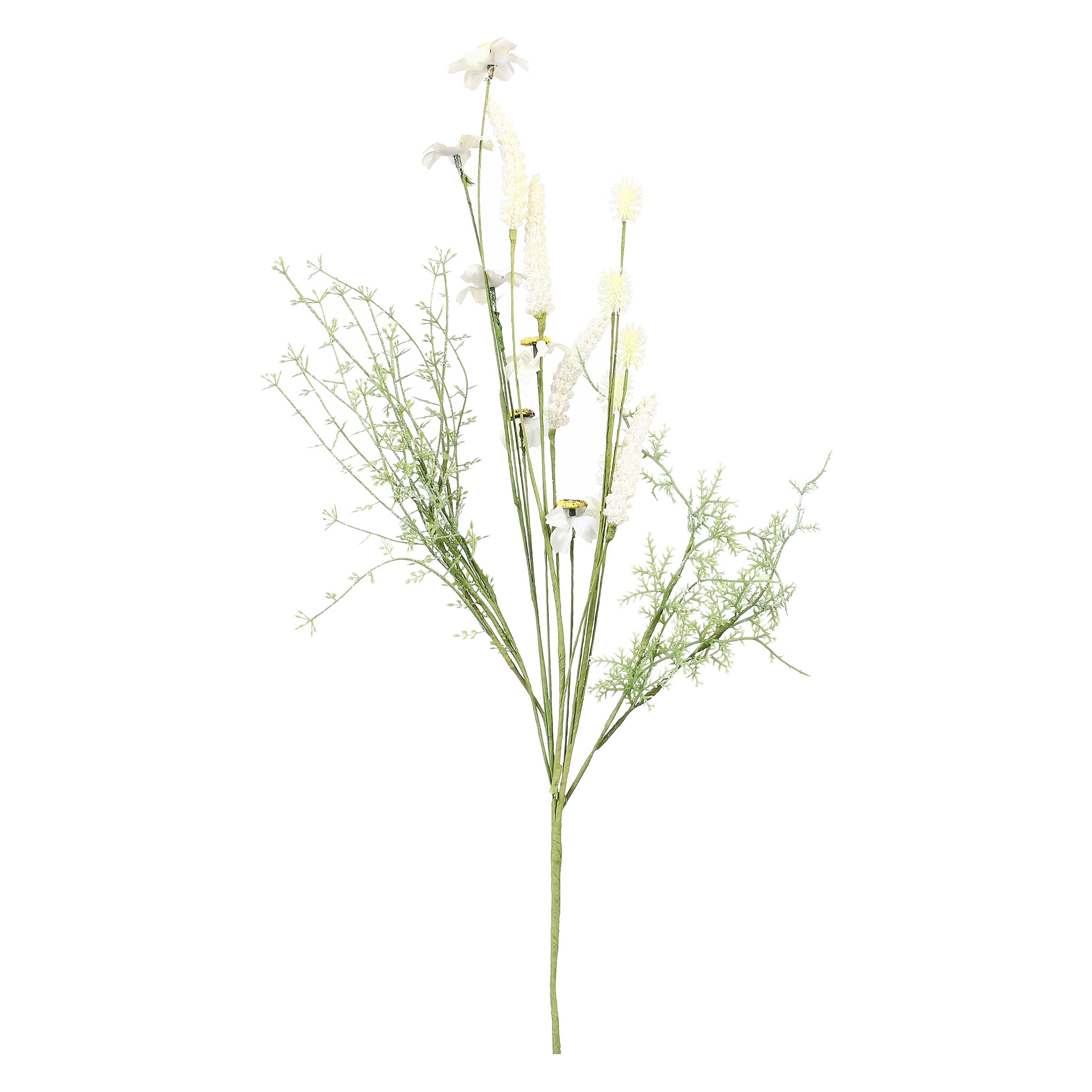 Set da 12, Bianco Anemone, Flora - Tessuto E Plastica, 35 cm