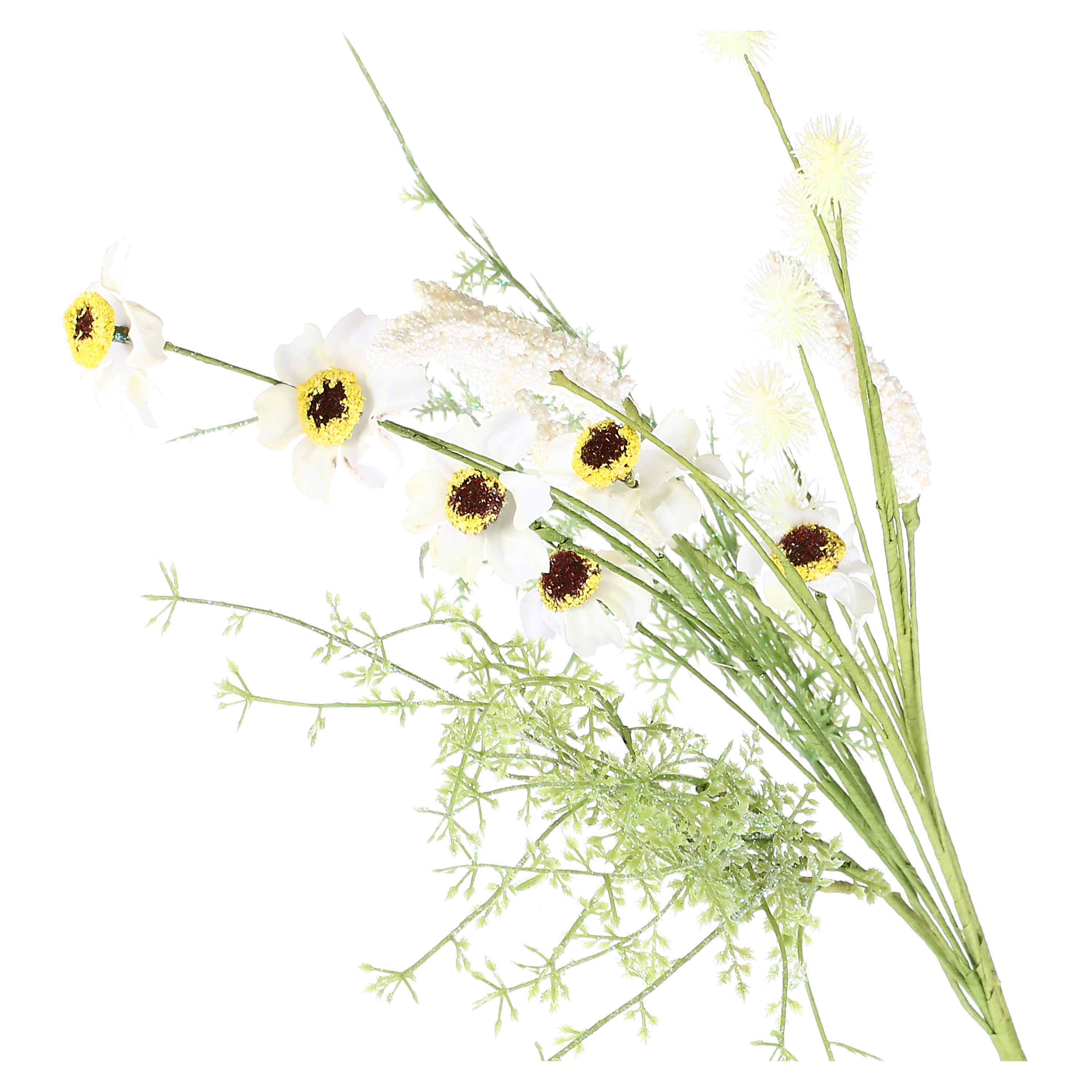 Set da 12, Bianco Anemone, Flora - Tessuto E Plastica, 35 cm