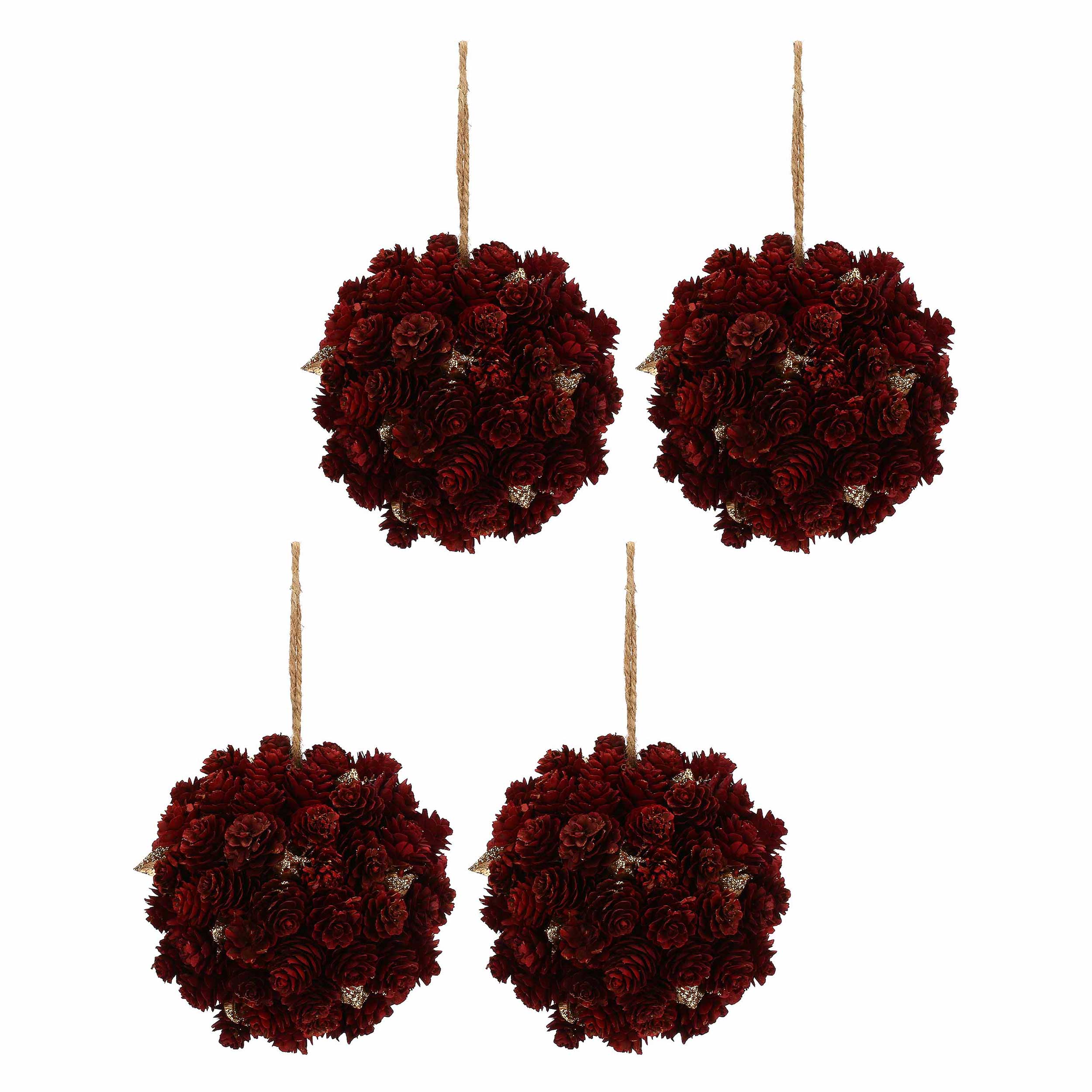 Set da 4, Sfera decorativa da appendere, Rossondoro, Ø 14cm