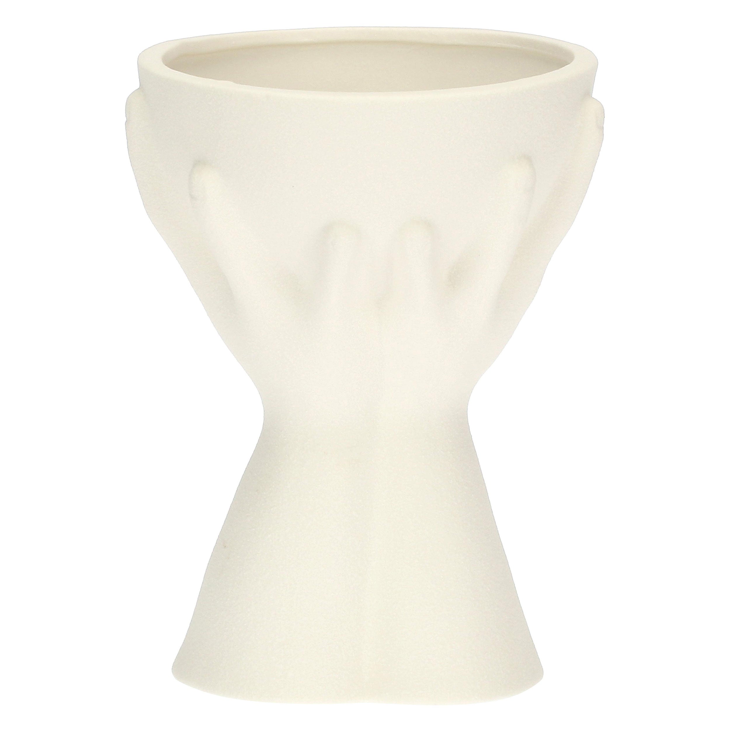 Cachepot Coppa Mani, Love - Porcellana, Ø 10x15,5h cm