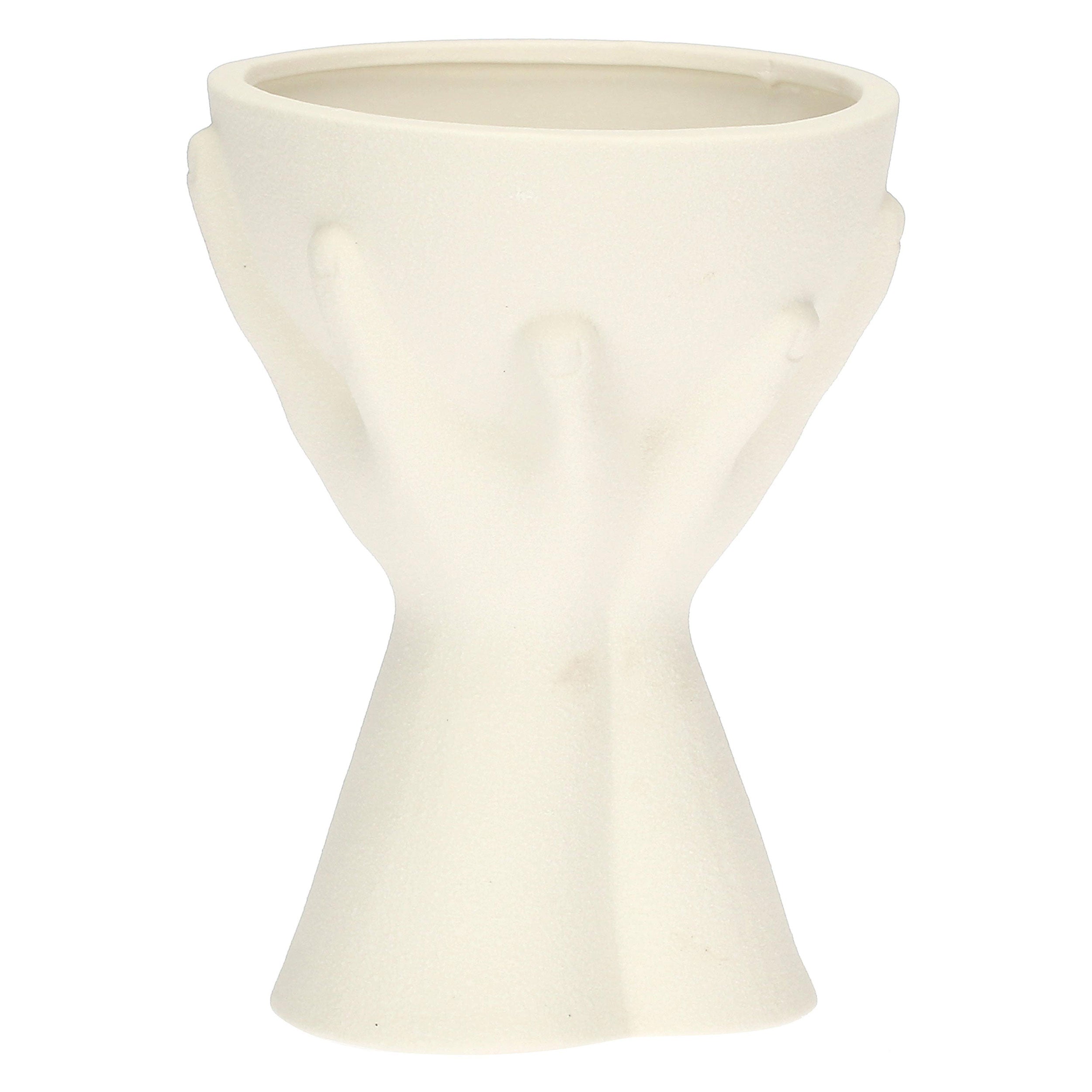 Cachepot Coppa Mani, Love - Porcellana, Ø 10x15,5h cm