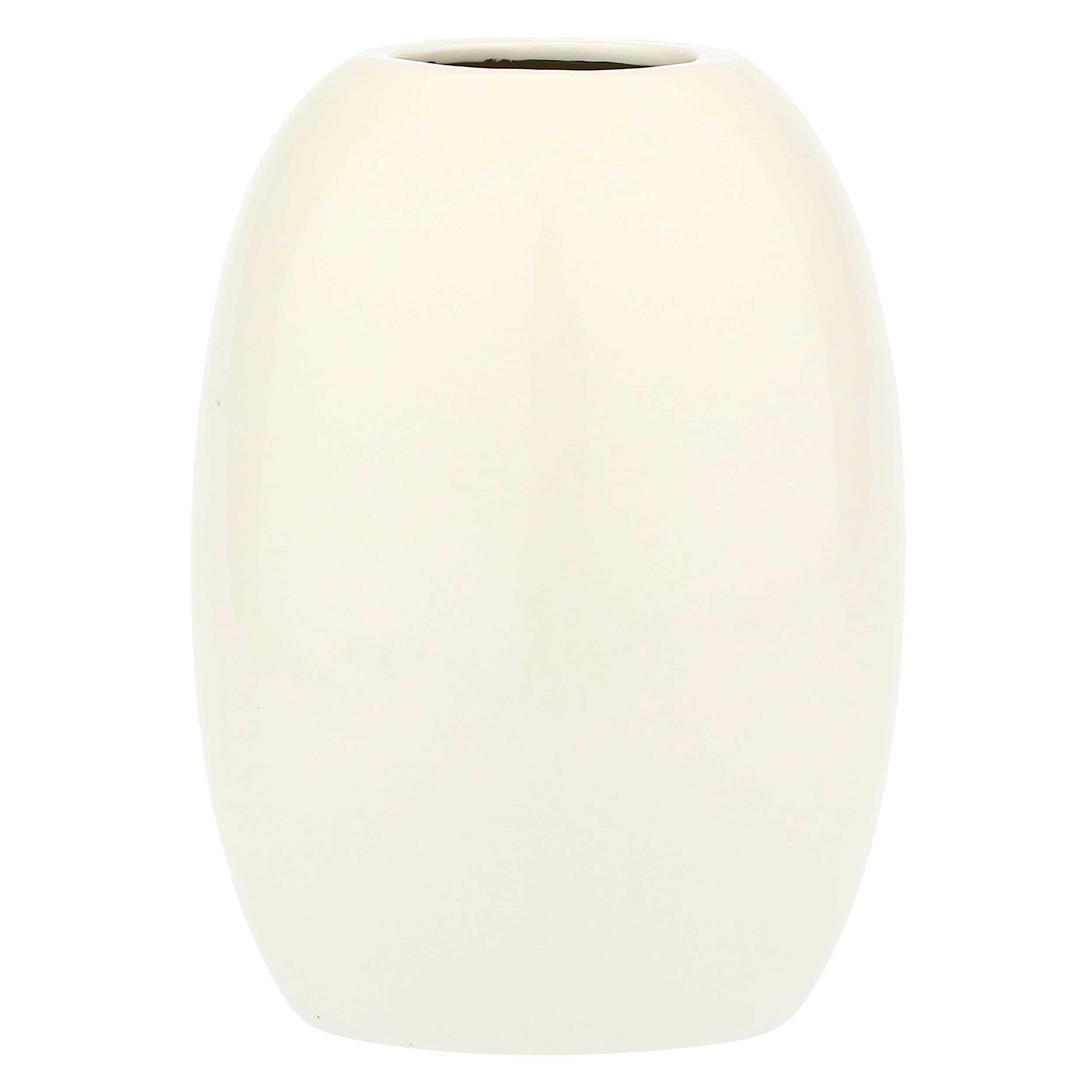 Vaso Naso Bianco E Oro, Pensami - Gres, Ø 10x15,5h cm