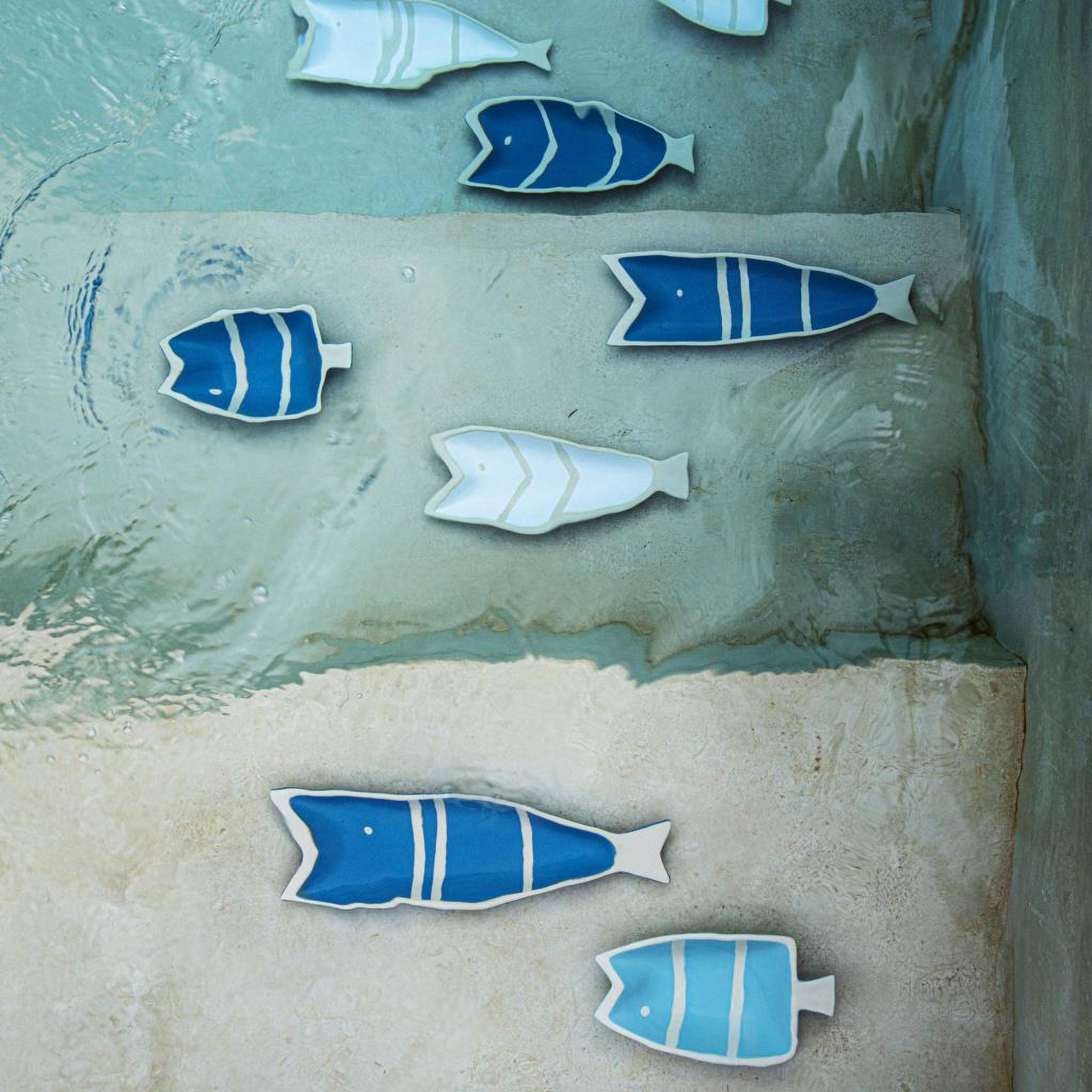 Set da 4, Piatto Pesce B, Pelagicoillogico - Gres