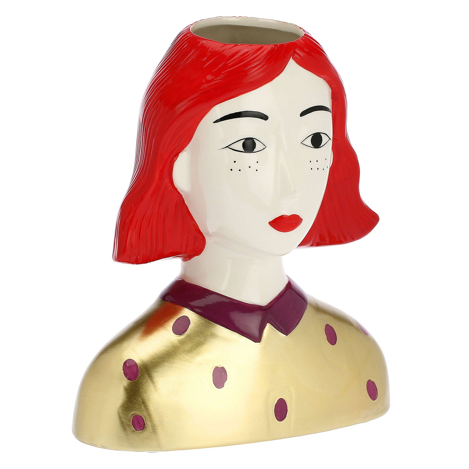 Cachepot Geri, Lecosmopolite - Ceramica 25,5x17xh21,5 cm