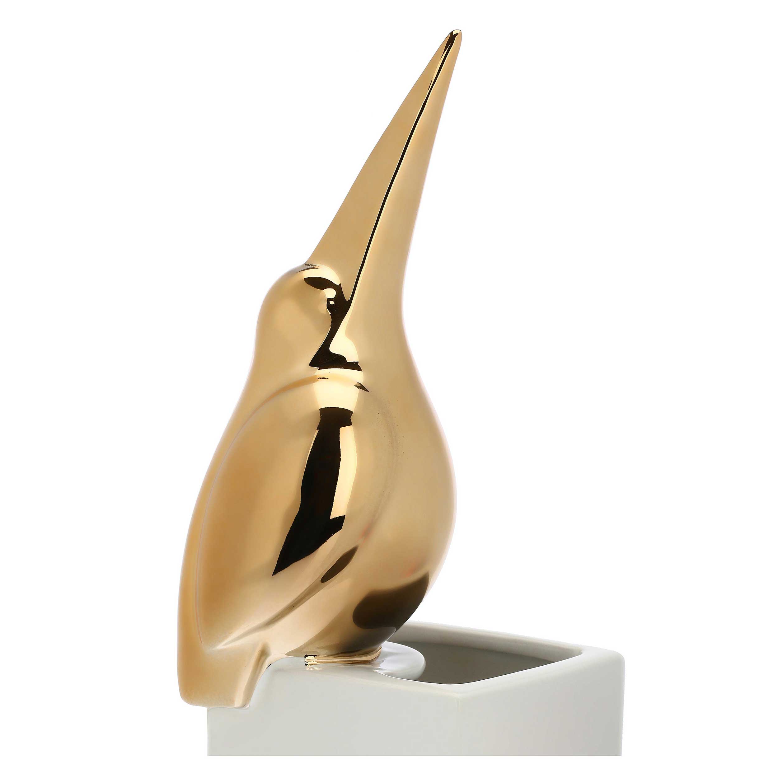 Low White Gold Vase, Tibecco