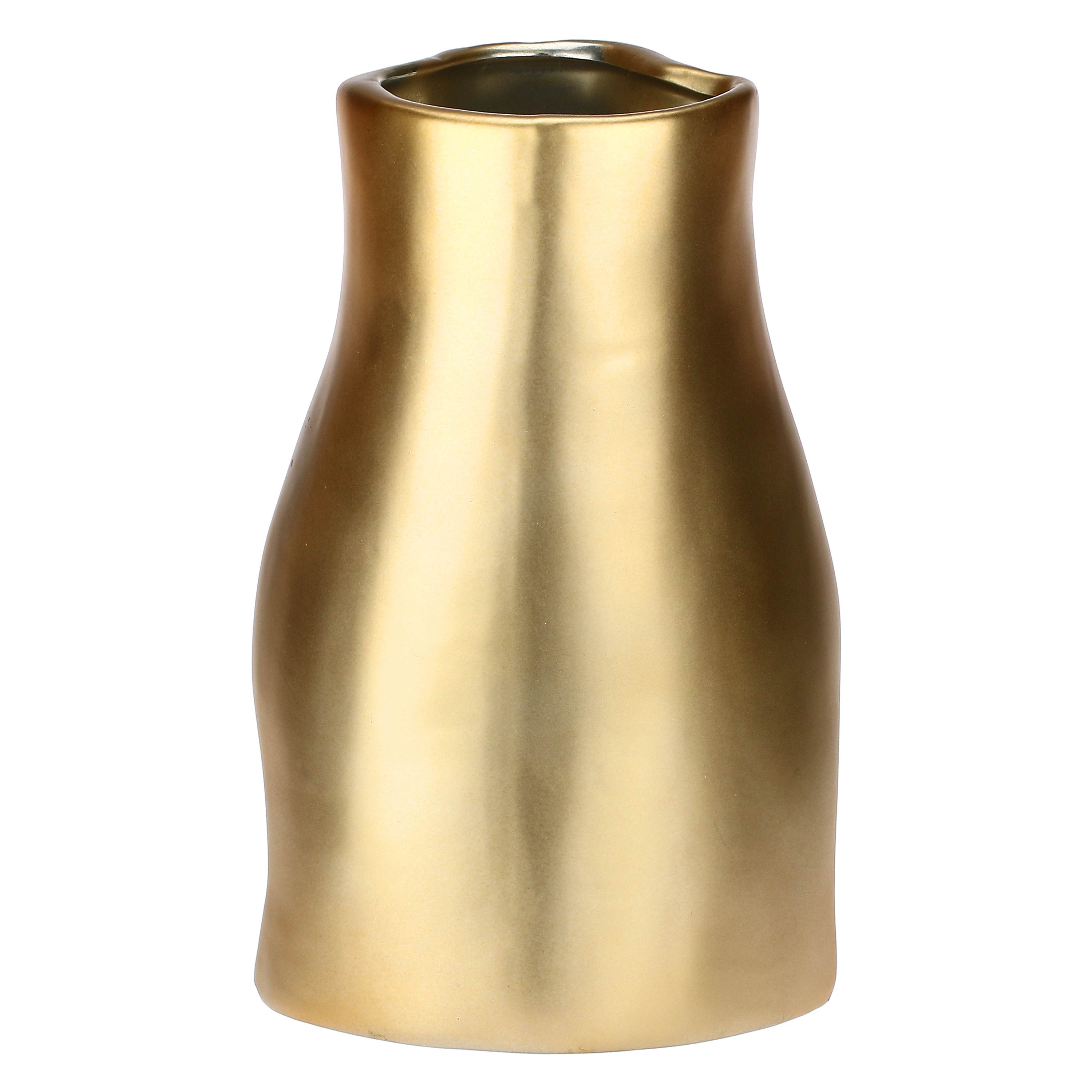 Vaso Deco Naso L Oro, Augusto - Ceramica, Ø 10x30h cm
