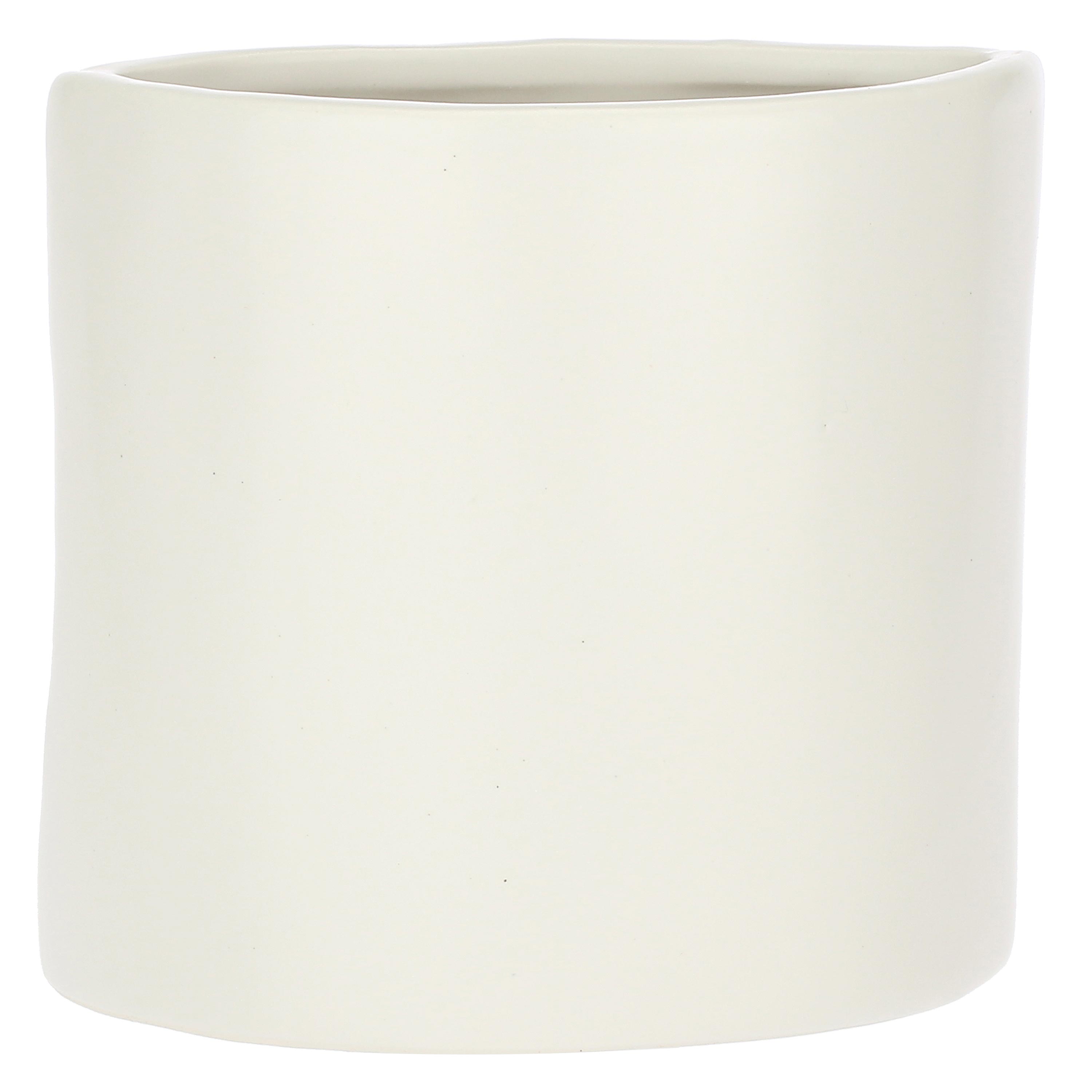 Set da 2, Vaso Deco Occhio S Bianco, Augusto - Ceramica, 15.5x9x11h cm