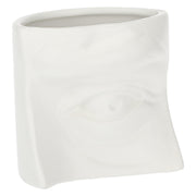 Set da 2, Vaso Deco Occhio S Bianco, Augusto - Ceramica, 15.5x9x11h cm