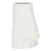 Set da 2, Vaso Deco Naso S Bianco, Augusto - Ceramica, 9.5x8x13h cm