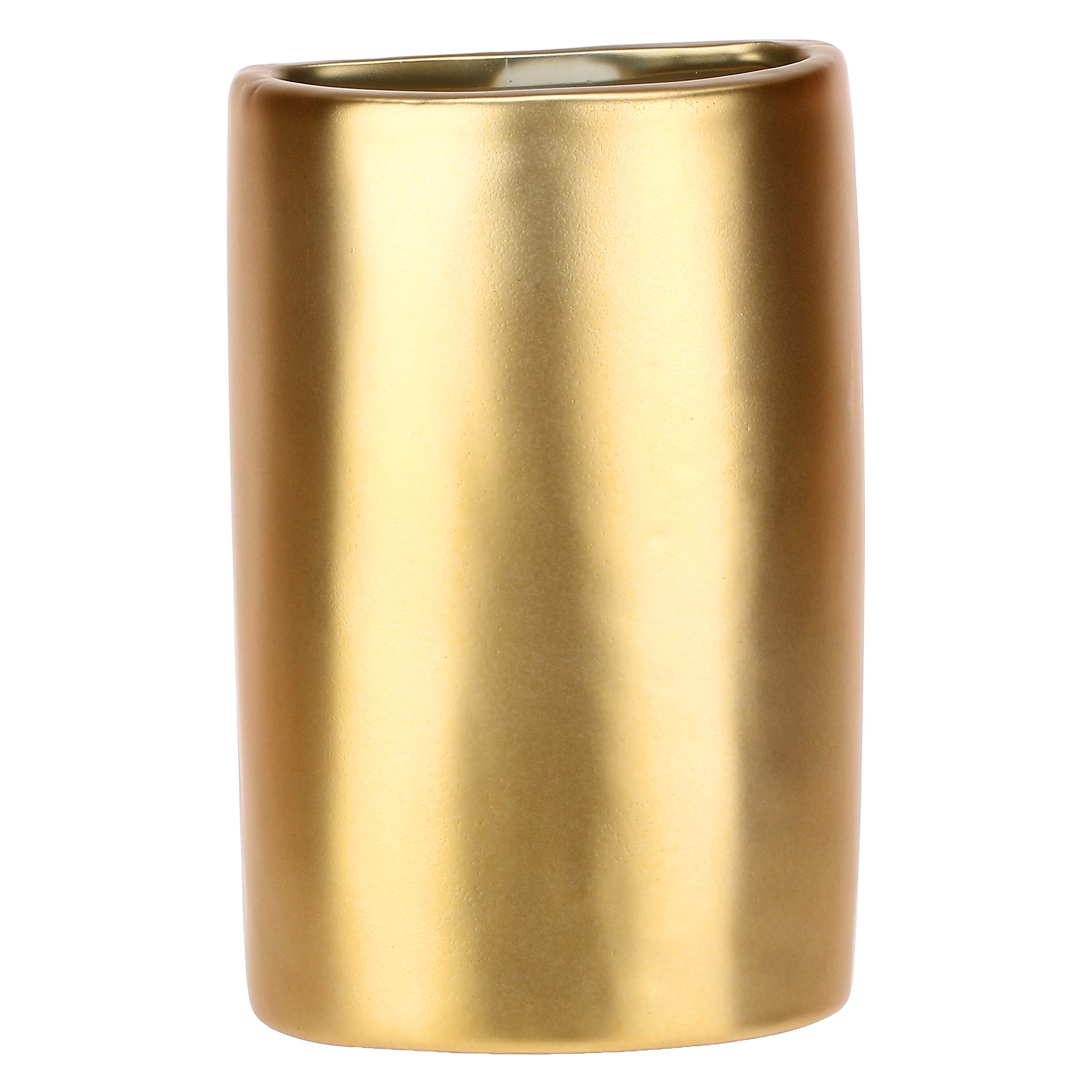 Set da 2, Vaso Deco Orecchio S Oro, Augusto - Ceramica, 15.5x9x11h cm