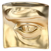 Set da 2, Vaso Deco Occhio S Oro, Augusto - Ceramica, 15.5x9x11h cm