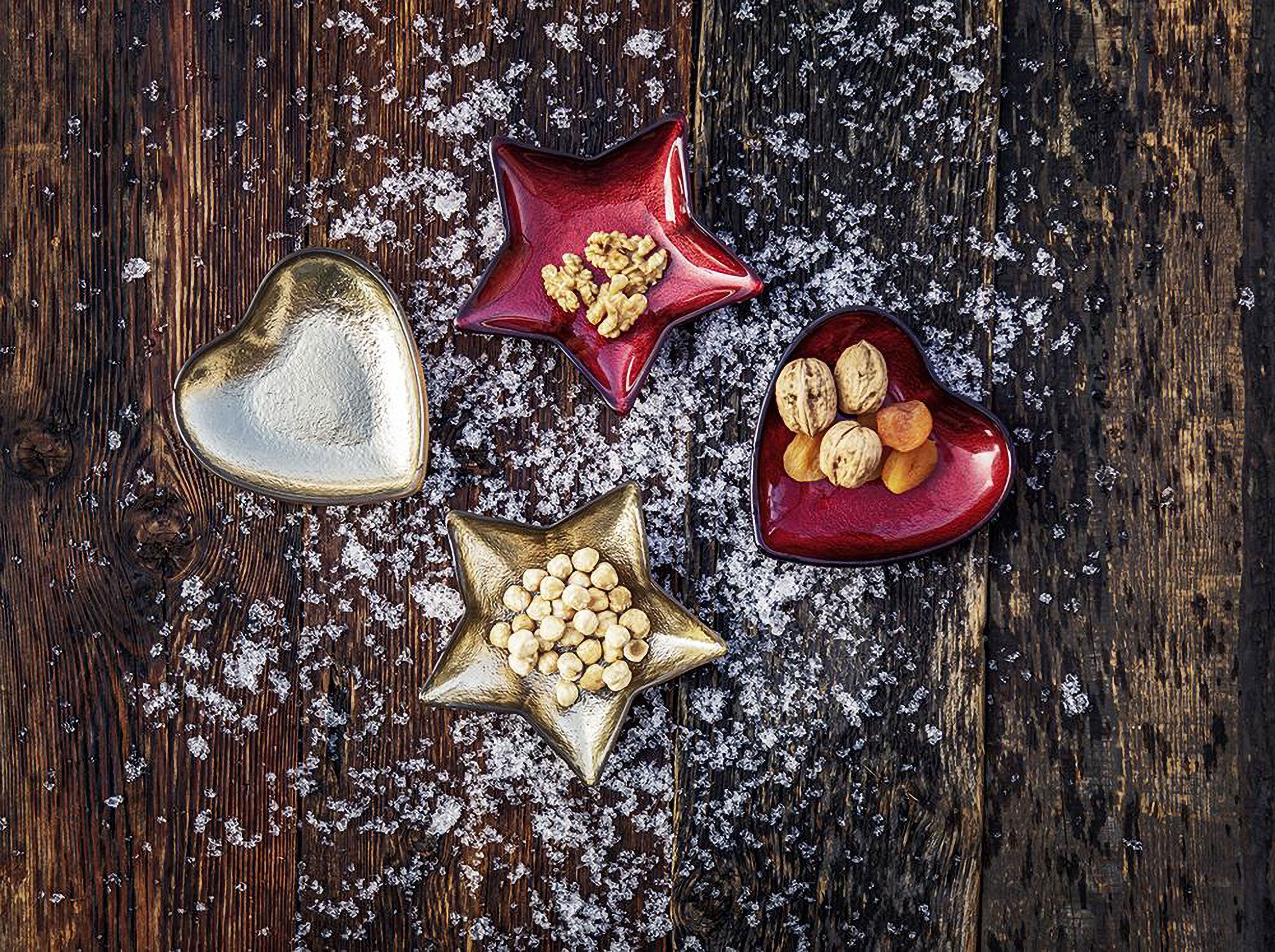 Set da 6, Piatto Cuore S Oro, Neimieipensieri - Vetro, Ø 14cm