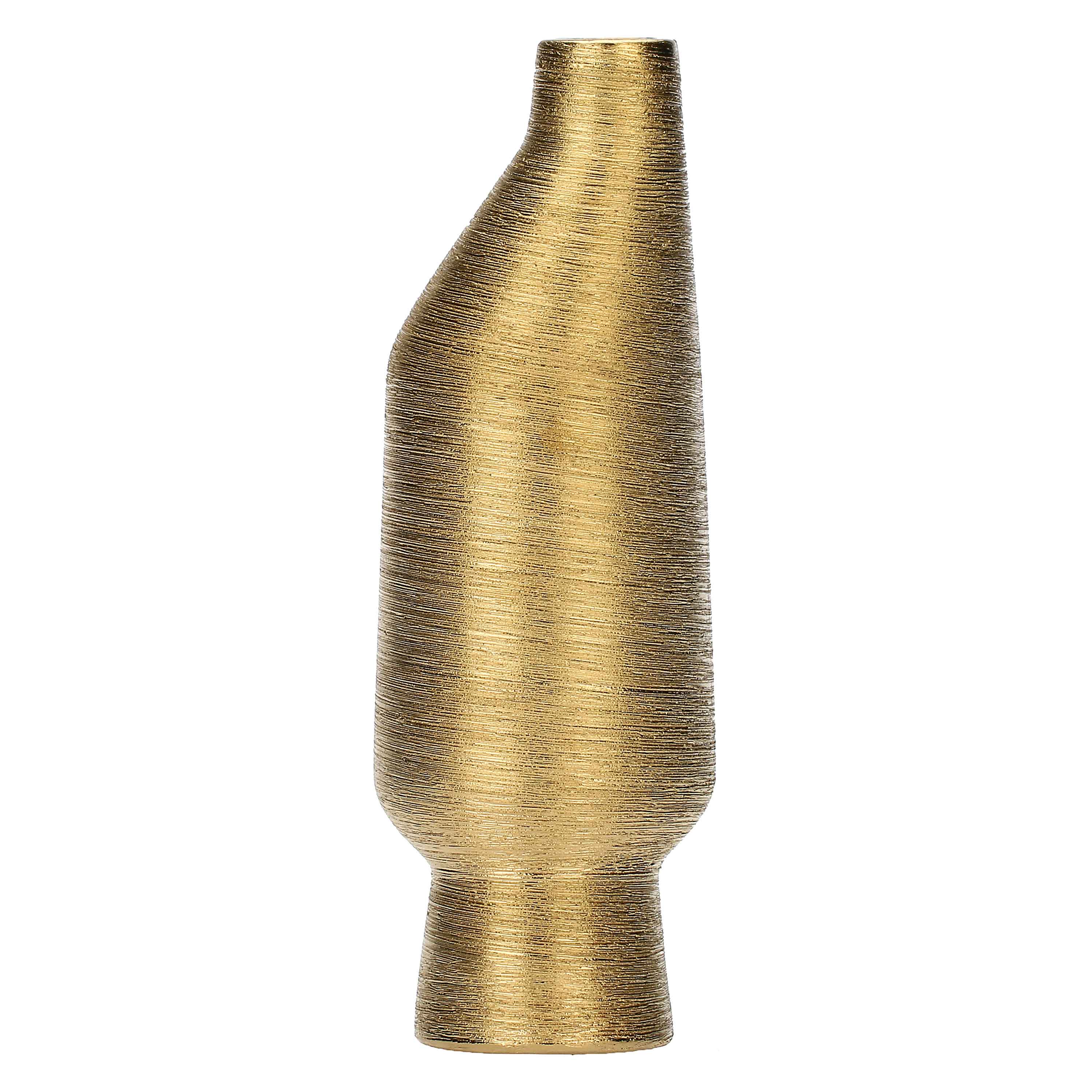 Decorative Vase M Gold, Eufemia - Ceramic, 10.5x10.5xH31 cm