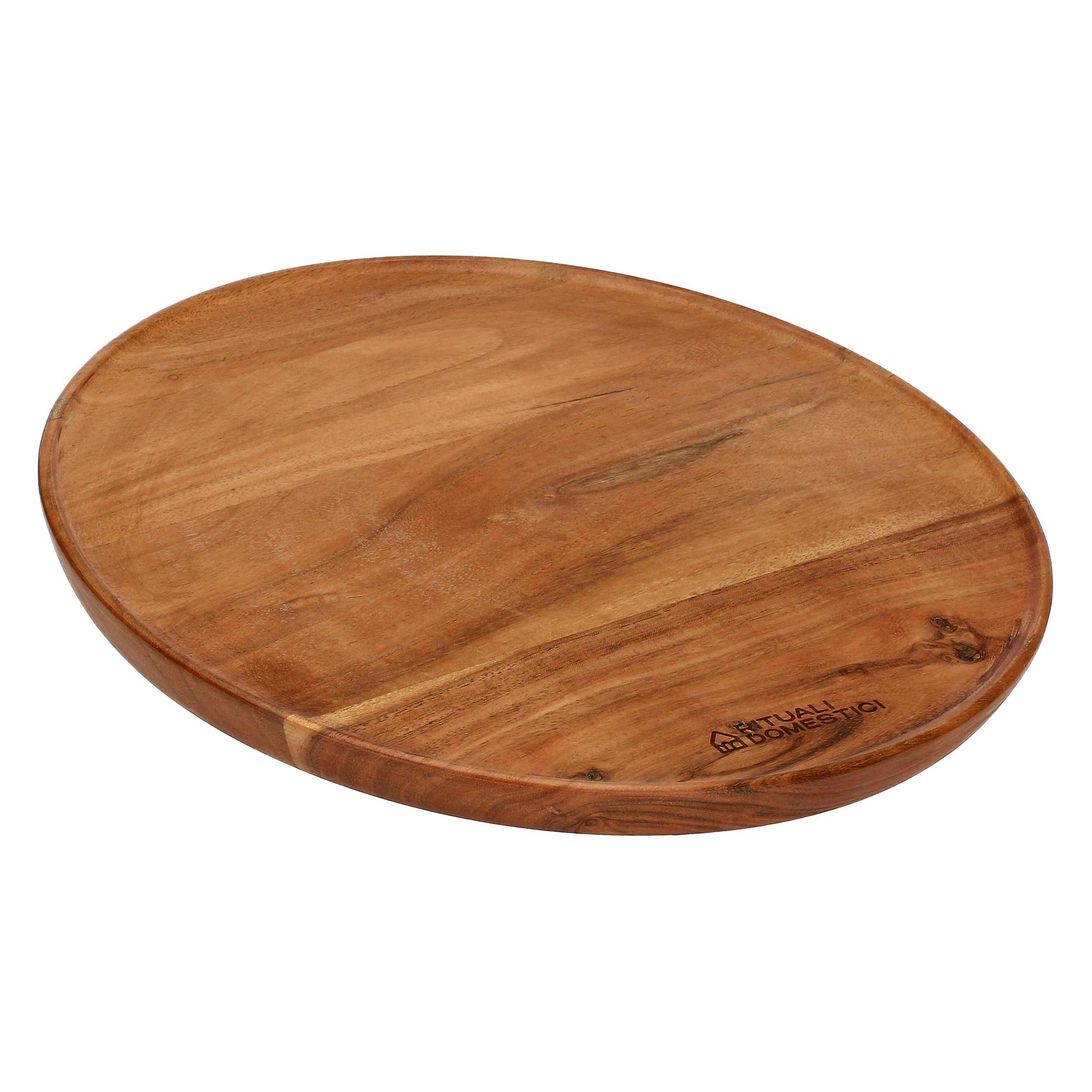 Vassoio Rotondo In Acacia, Nonperilmiele - Legno di Acacia, 36x36x1,5h cm