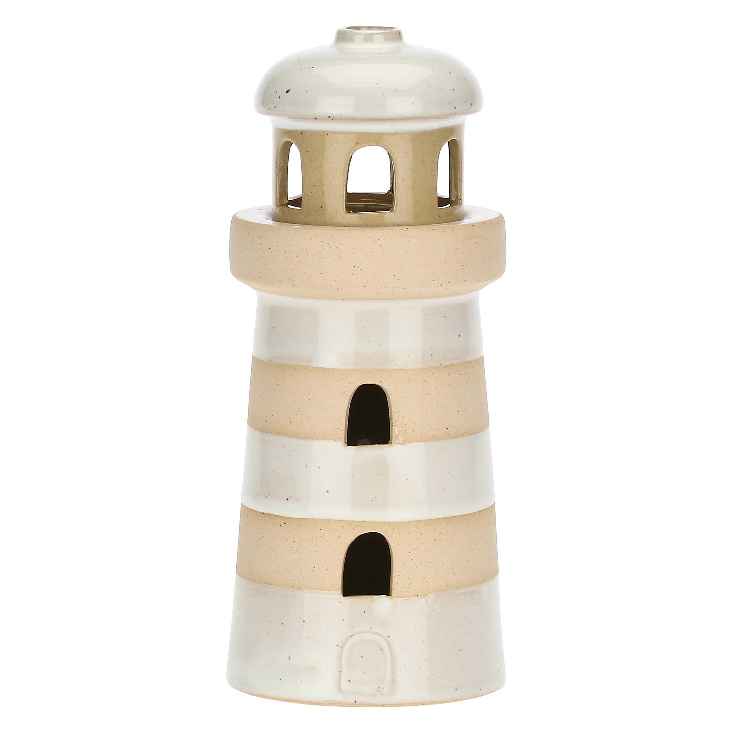 Porta T-Light Faro, Inlontananza - Gres, 15,5x7x14h cm