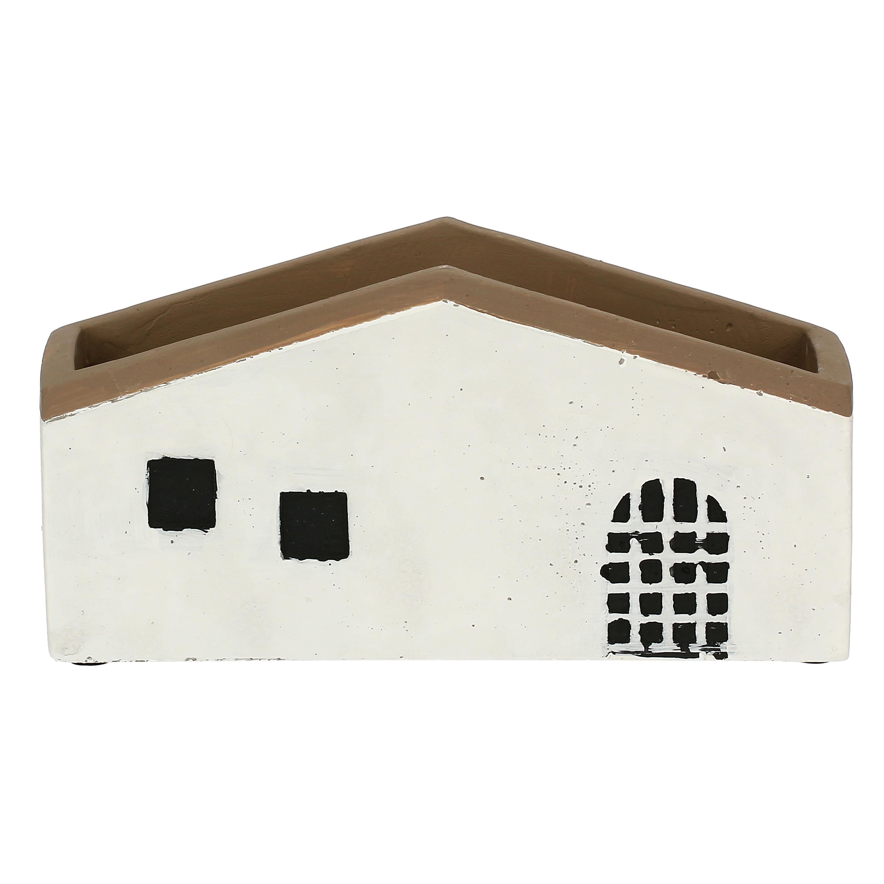 Cachepot Casa Rettangolare M, Sullacosta - Resina cementizia, 15,5x7x14h cm