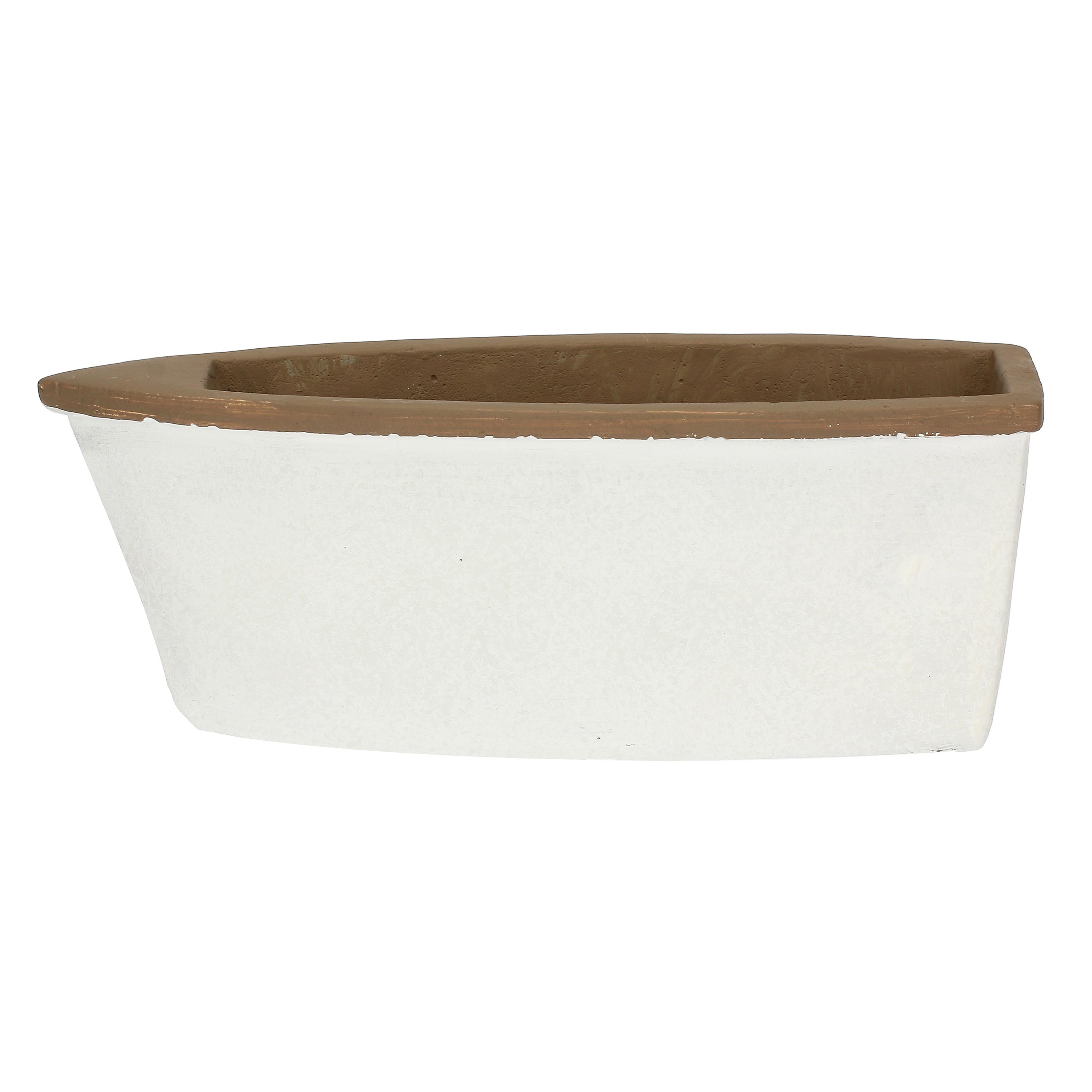 Cachepot Barca L, Sullacosta - Resina cementizia, 15,5x7x14h cm