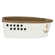 Cachepot Barca M, Sullacosta - Resina cementizia, 15,5x7x14h cm