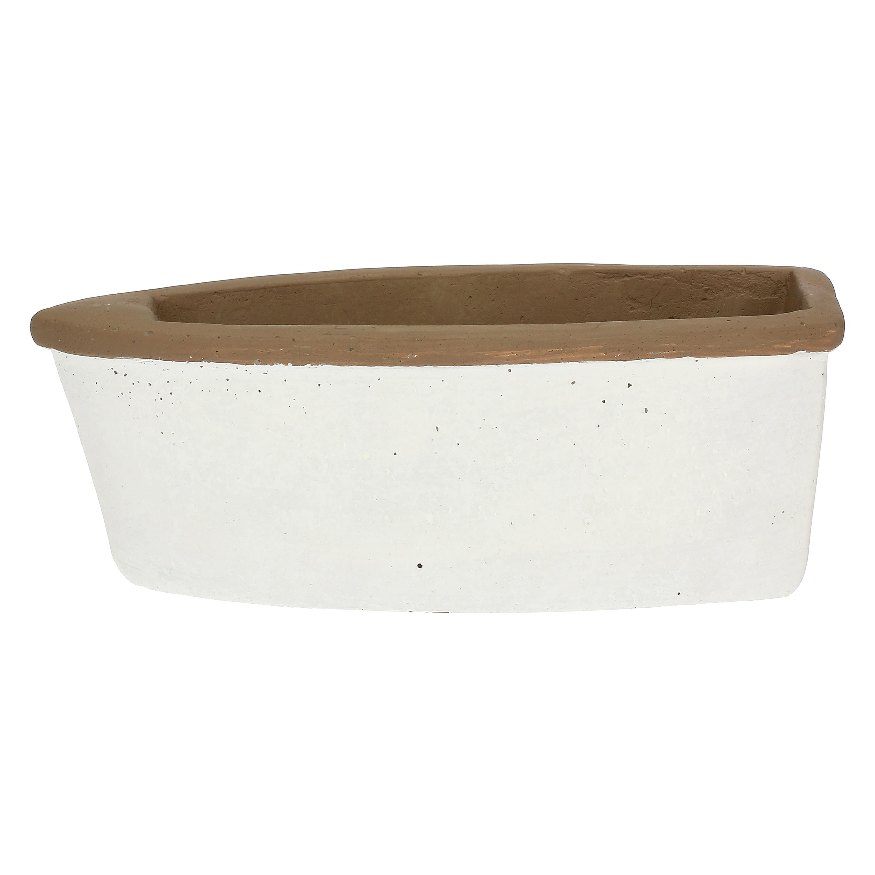 Cachepot Barca M, Sullacosta - Resina cementizia, 15,5x7x14h cm