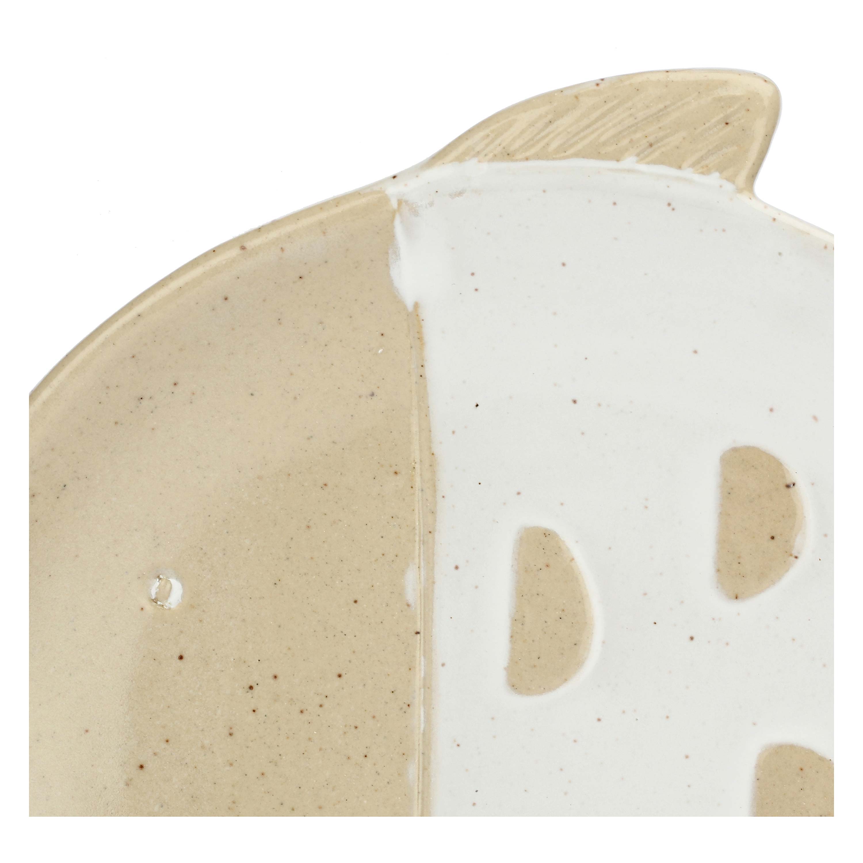 Set da 4, Piatto Pesce Tondo Bianco, Logicopelagico - Gres, 15.5x7x14h cm