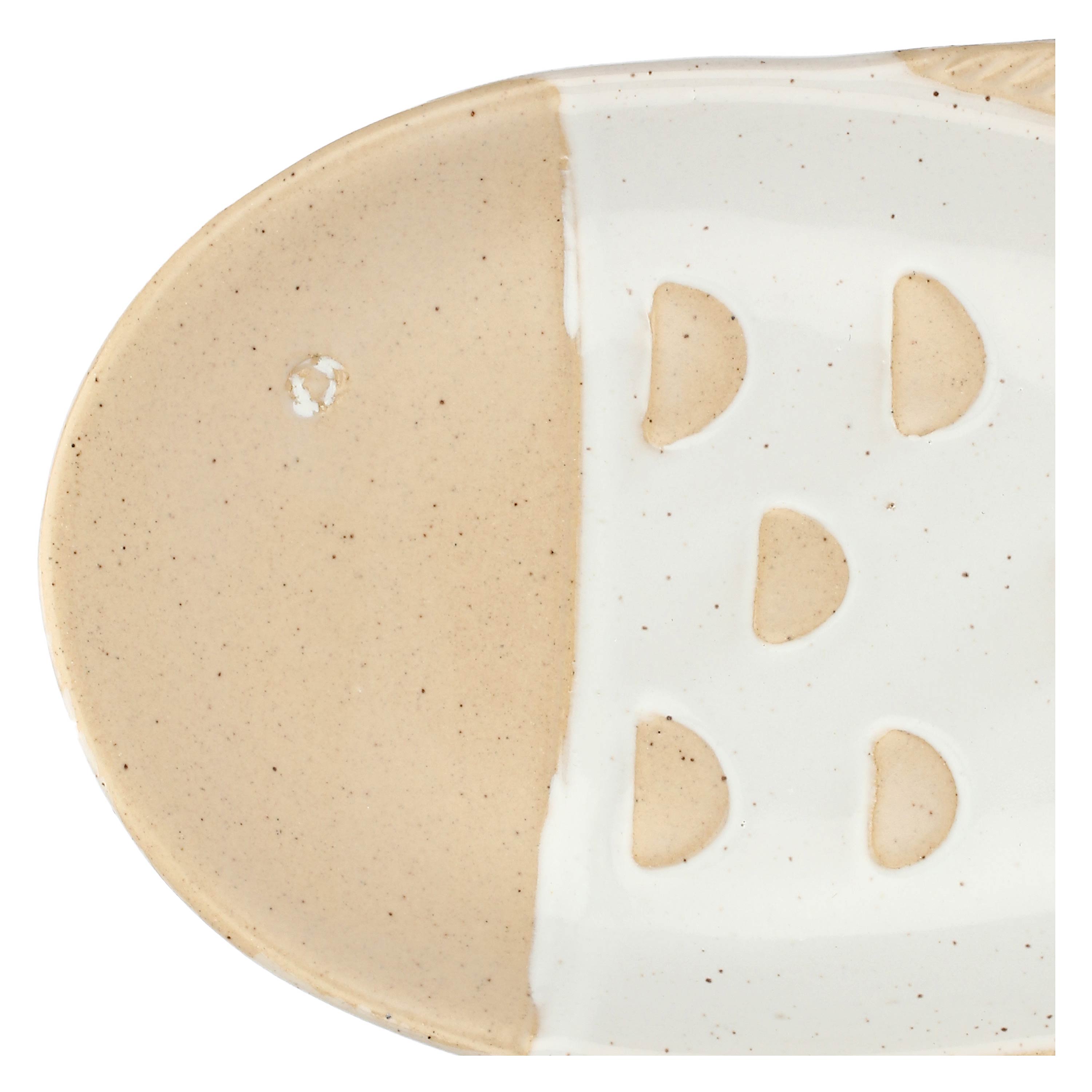 Set da 4, Piatto Pesce Lungo Bianco, Logicopelagico - Gres, 15,5x7x14h cm