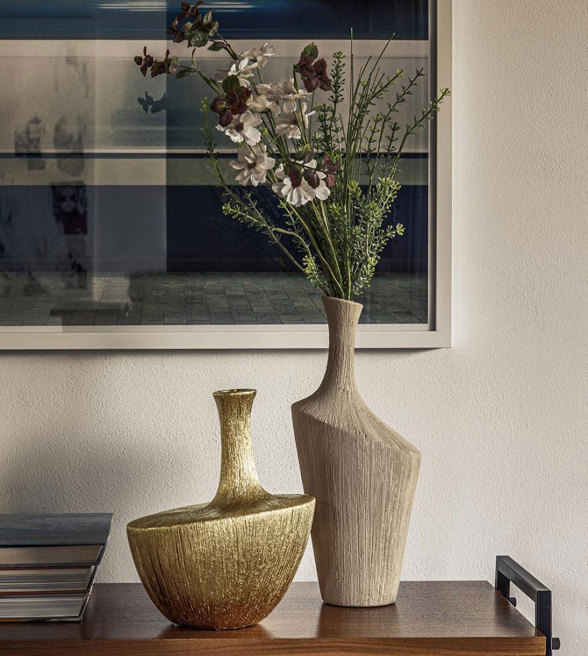 Vaso Decorativo Tortora, Seistortotu - Ceramica, 13x14x33 cm h