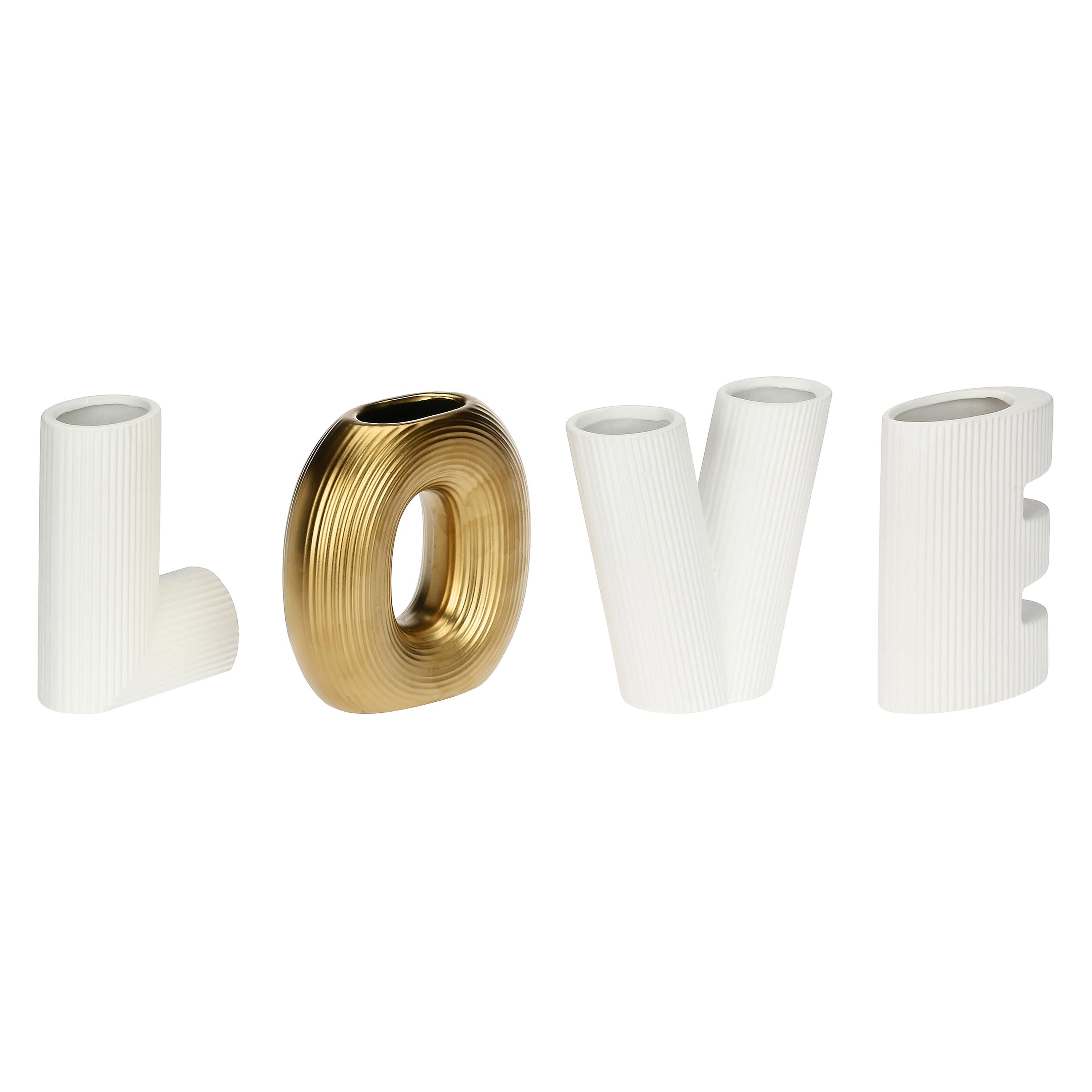 Vasi Decorativo Love, Amore - Ceramica, 52x5x15,5 cm h