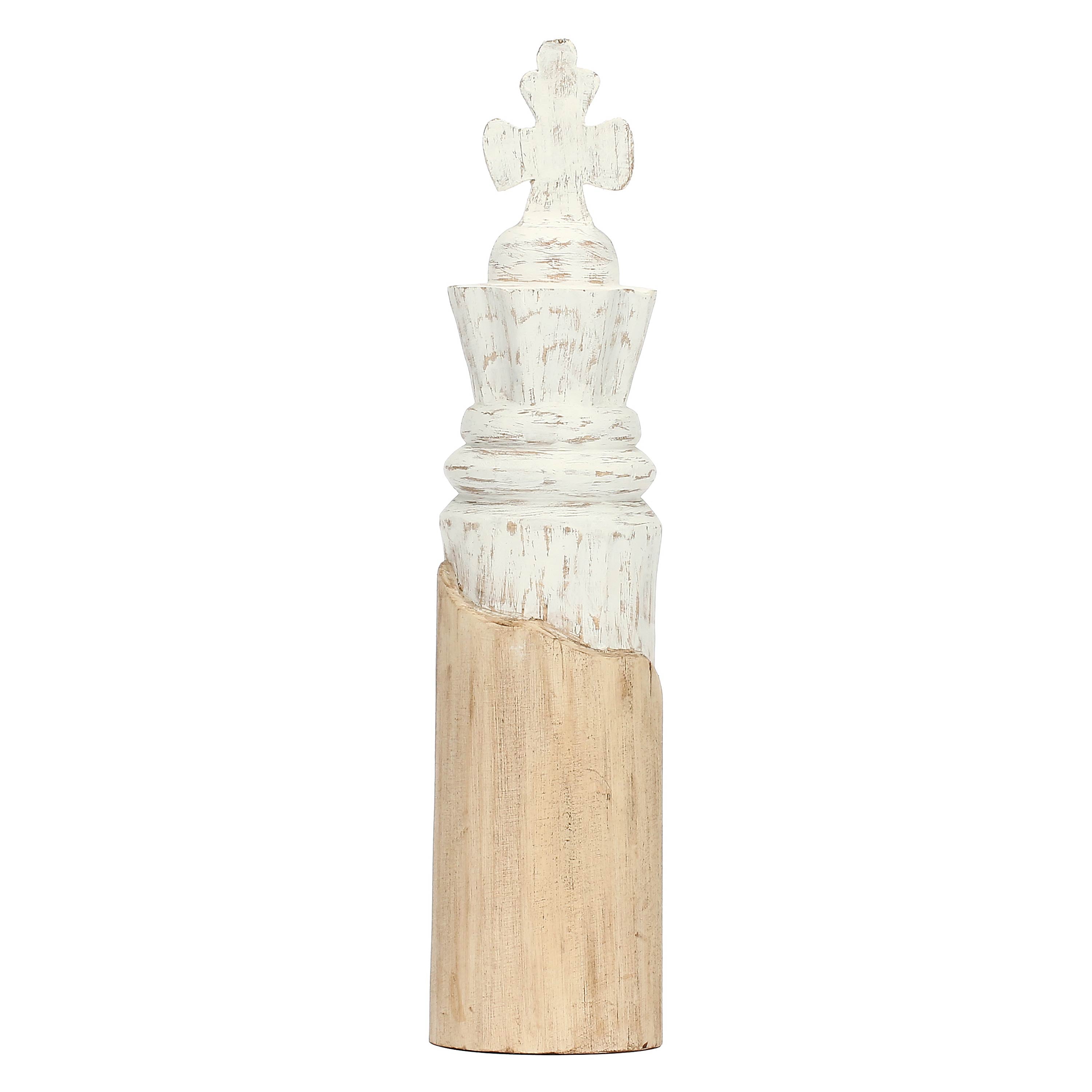Re Bianco, Scaccomatto - Legno Mango, 12 x 11 x 48 cm