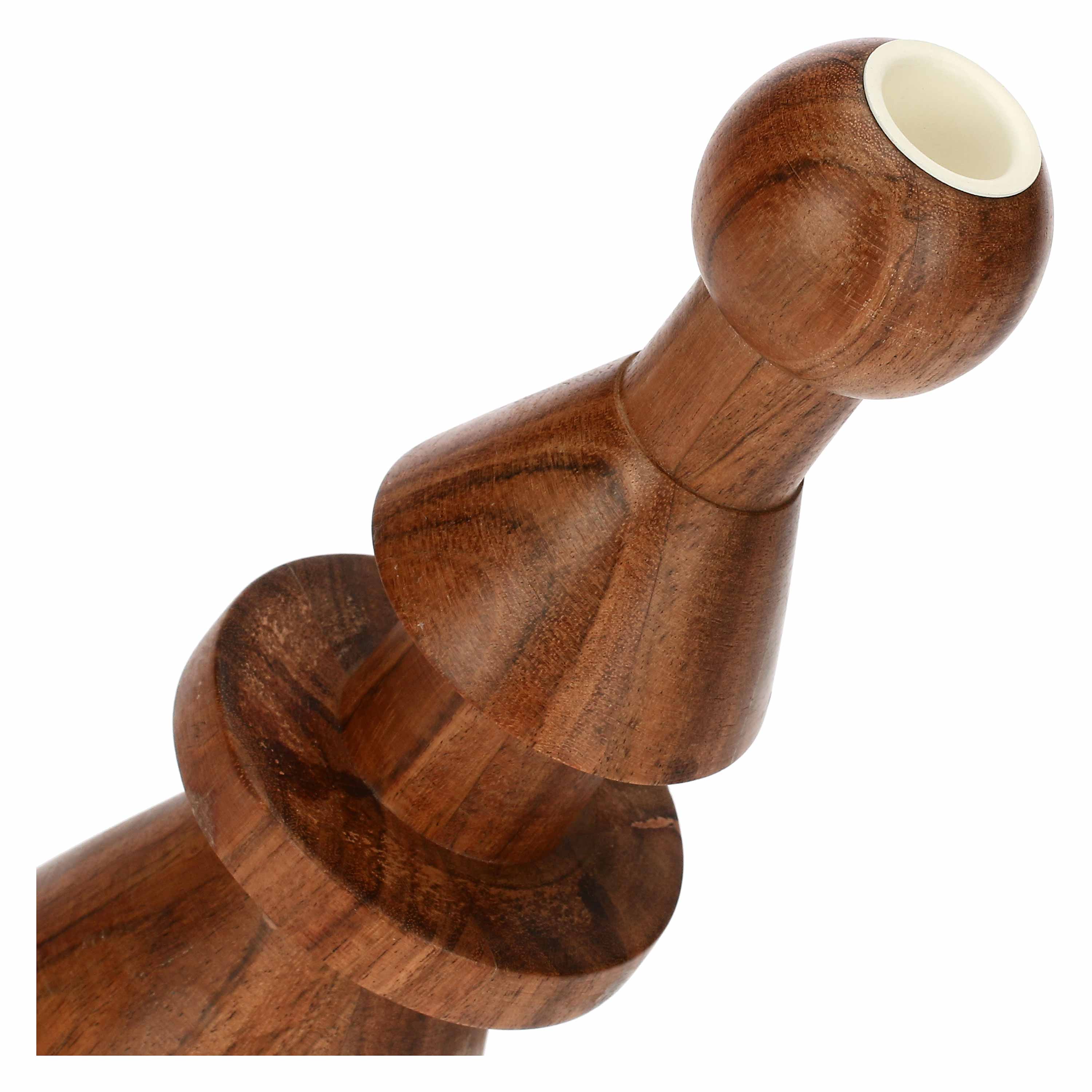 Portacandela Una Sfera, Nonsiamoscacchi - Legno Di Acacia, 9x9x24 cm