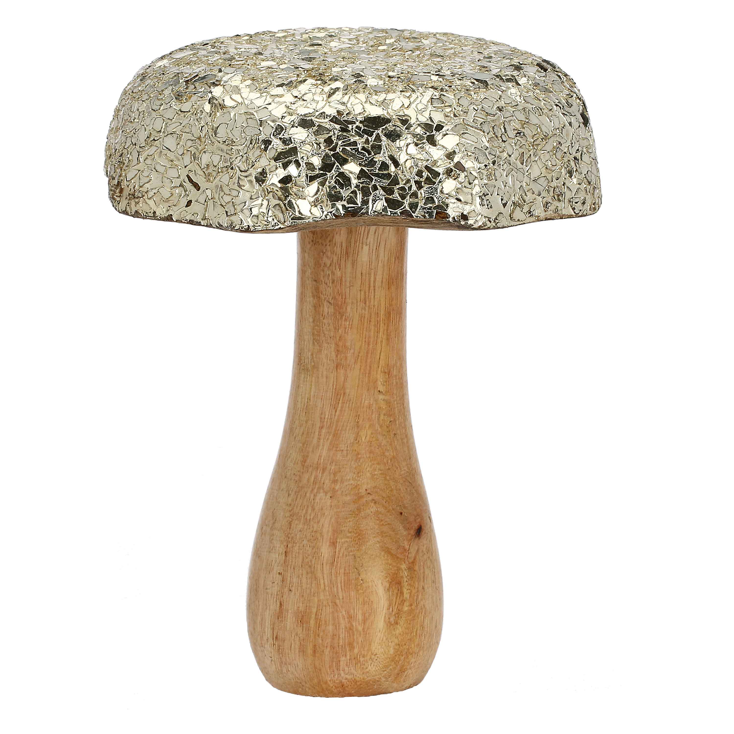 Set of 2, Glitter Mushroom L, Studio54 - Wood and enamel, 15x13x13 cm