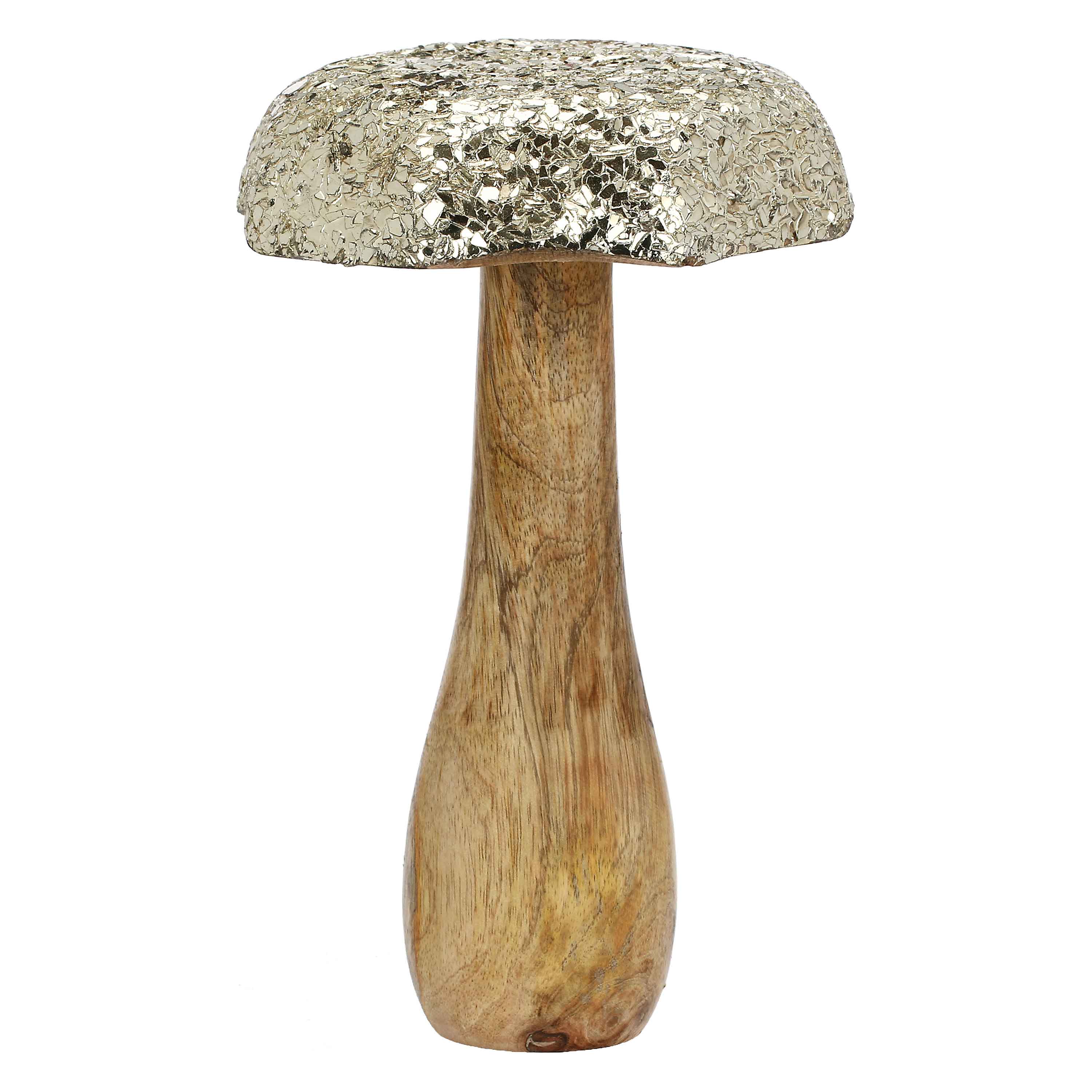 Set of 2, Glitter Mushroom XL, Studio54 - Wood and enamel, 21x14x14 cm