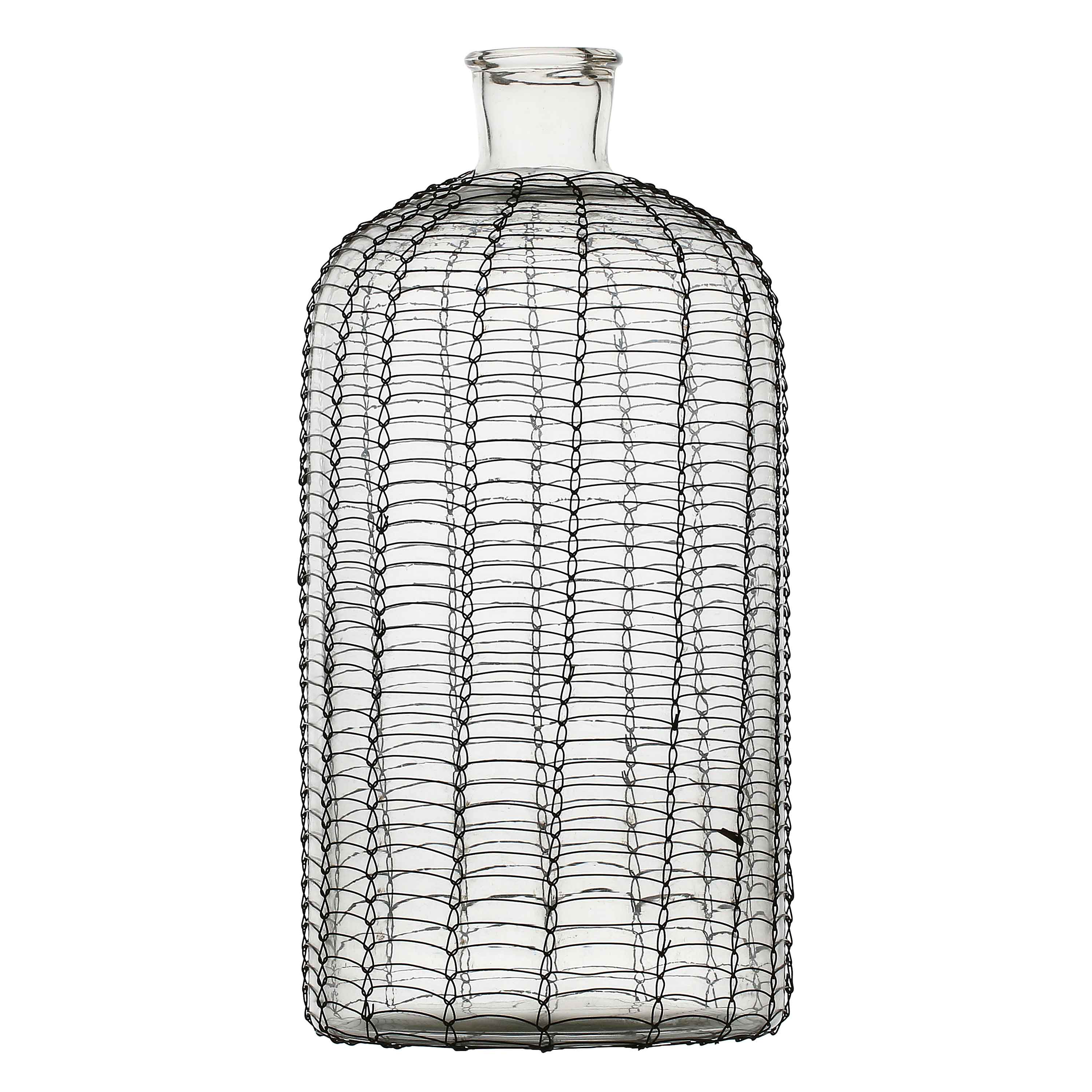 Vaso Alto, Sgabbiami - Vetro E Metallo, 18x18x39