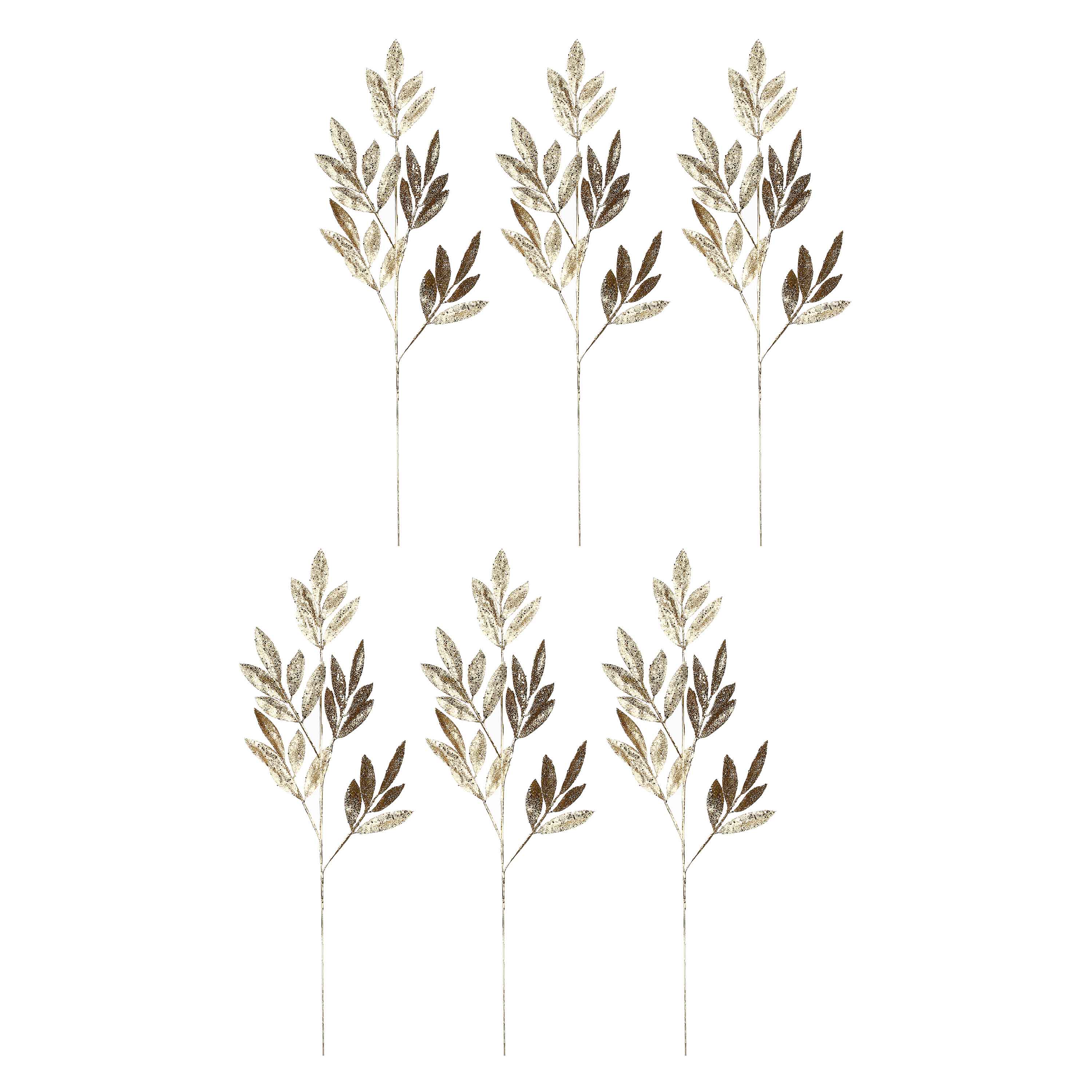 Set da 6, Alloro, Glittermania - Tessuto E Plastica, 80x10x1 cm