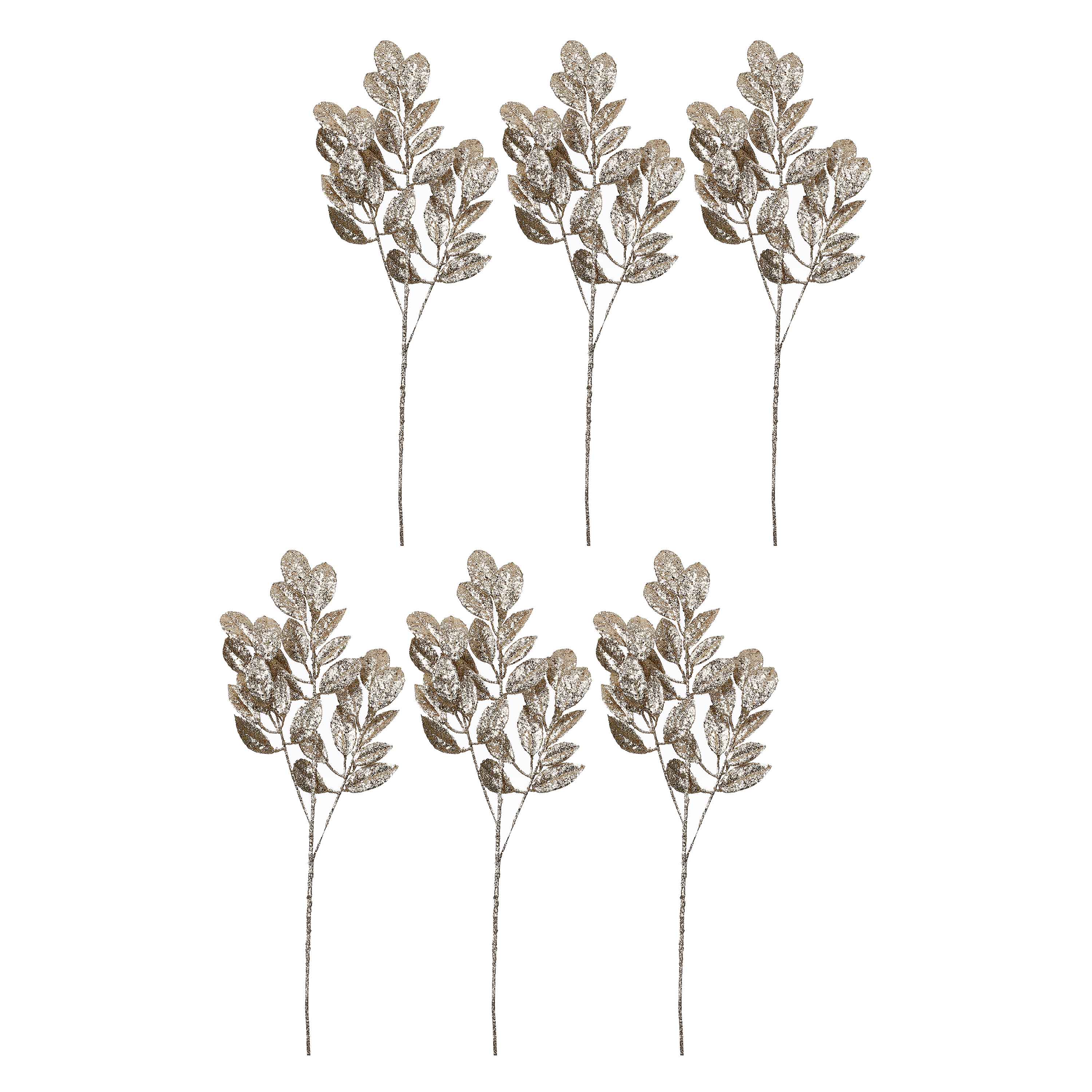 Set da 6, Gardenia, Glittermania - Tessuto E Plastica, 75x10x1 cm