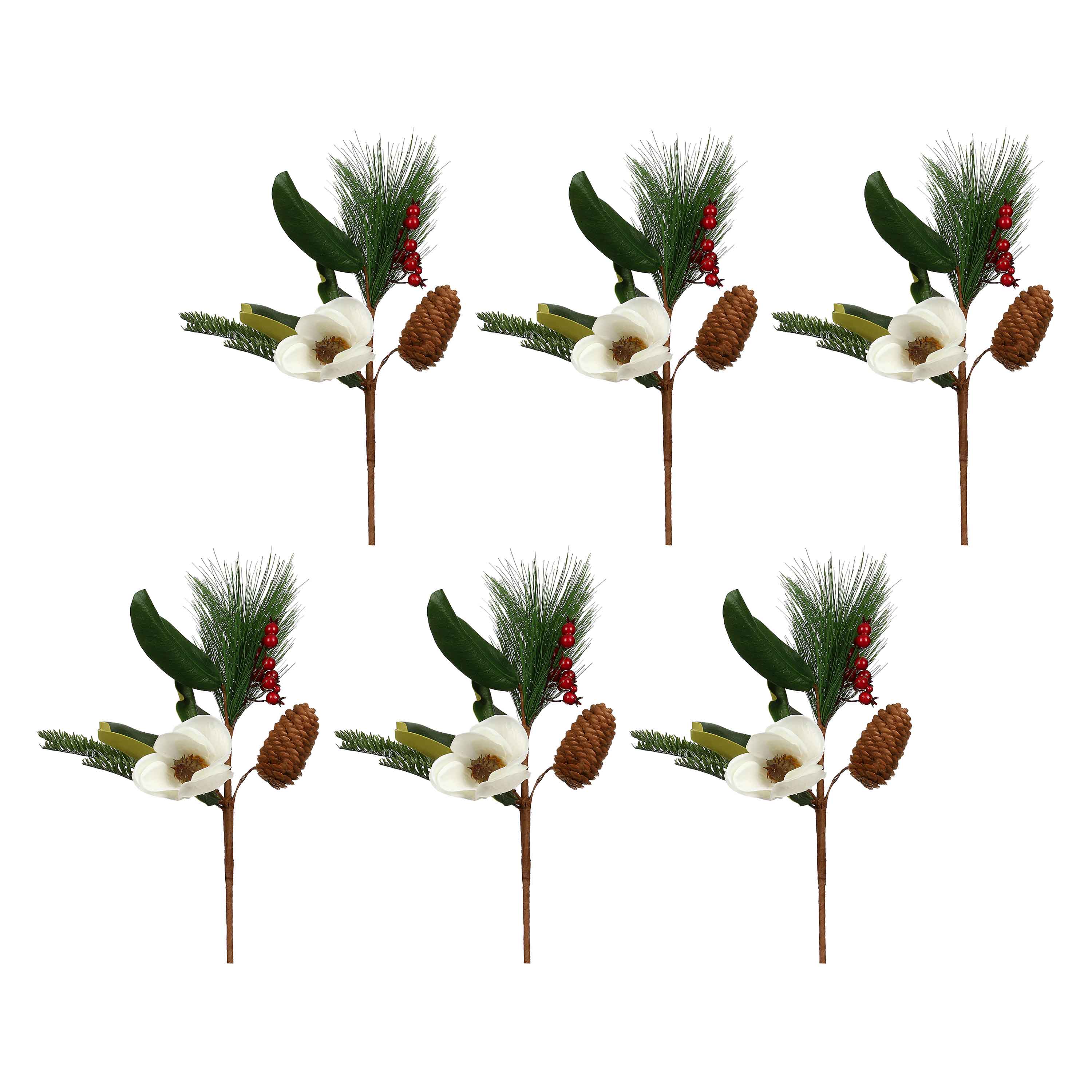 Set da 6, Ramo Piccolo, Lavinia - Tessuto E Plastica, 8x4x16