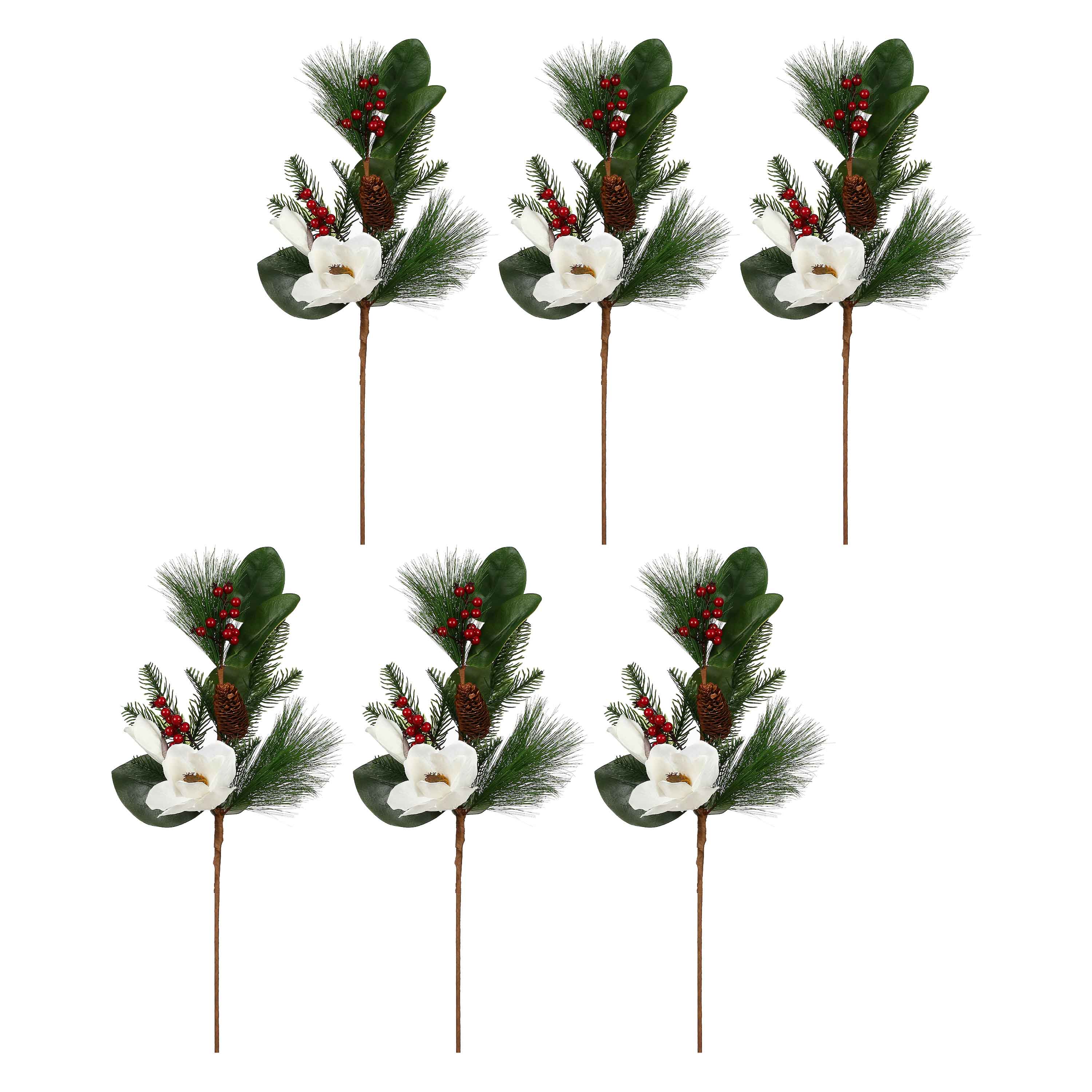 Set da 6, Ramo Grande, Lavinia - Tessuto E Plastica, 8x4x28
