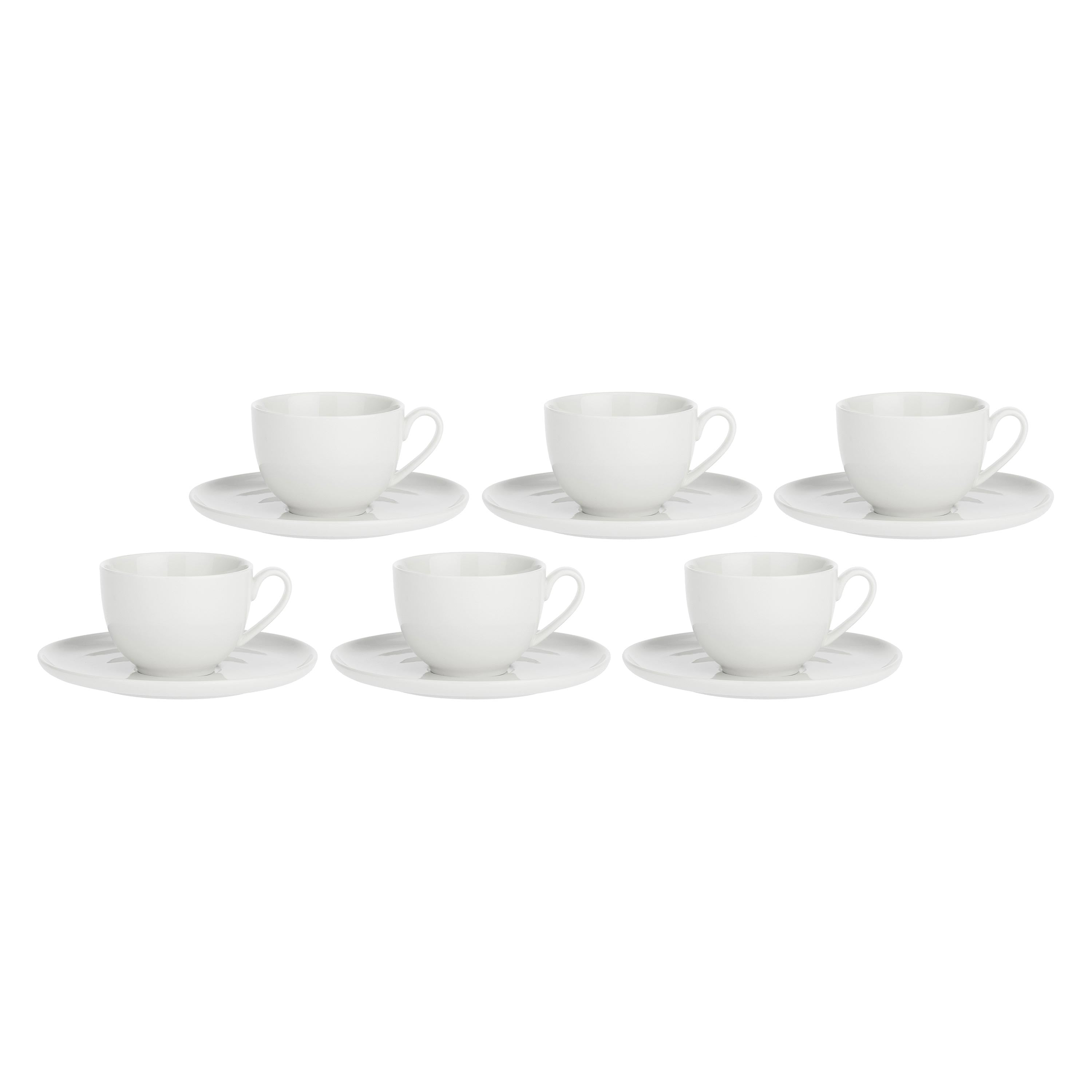 Set da 6, Tazza Te' con piattino, Corte - Porcellana, 200 cc