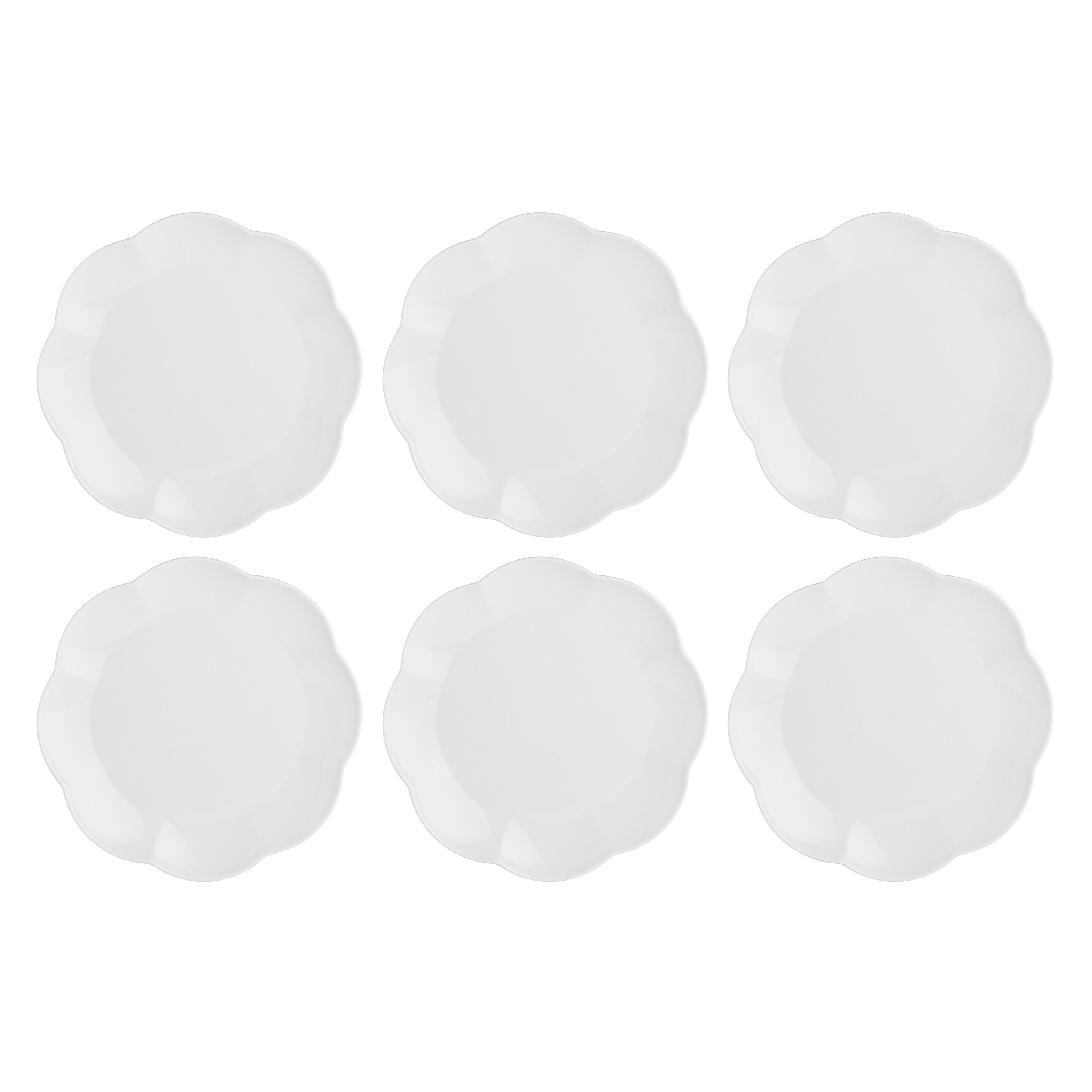 Set da 6, Piatto Piano, Villadeifiori - Porcellana, Ø26 cm