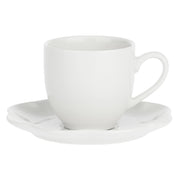 Set da 6, Tazza Caffe' con piattino, Villadeifiori - Porcellana, 85 cc