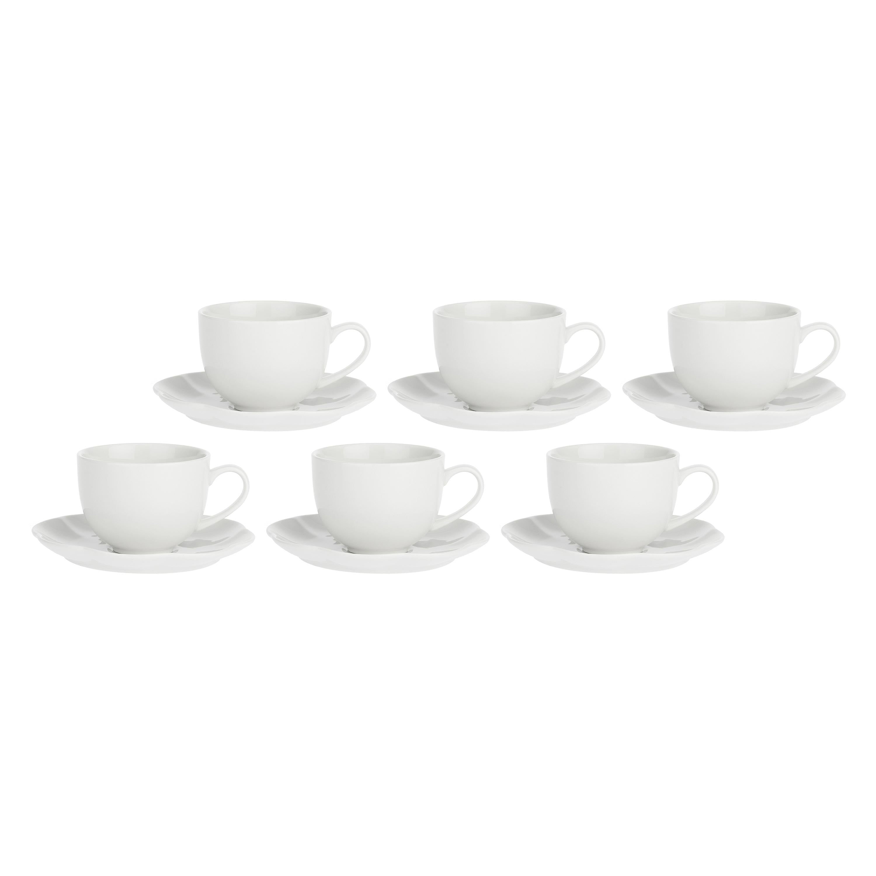 Set da 6, Tazza Te' con piattino, Villadeifiori - Porcellana, 200 cc