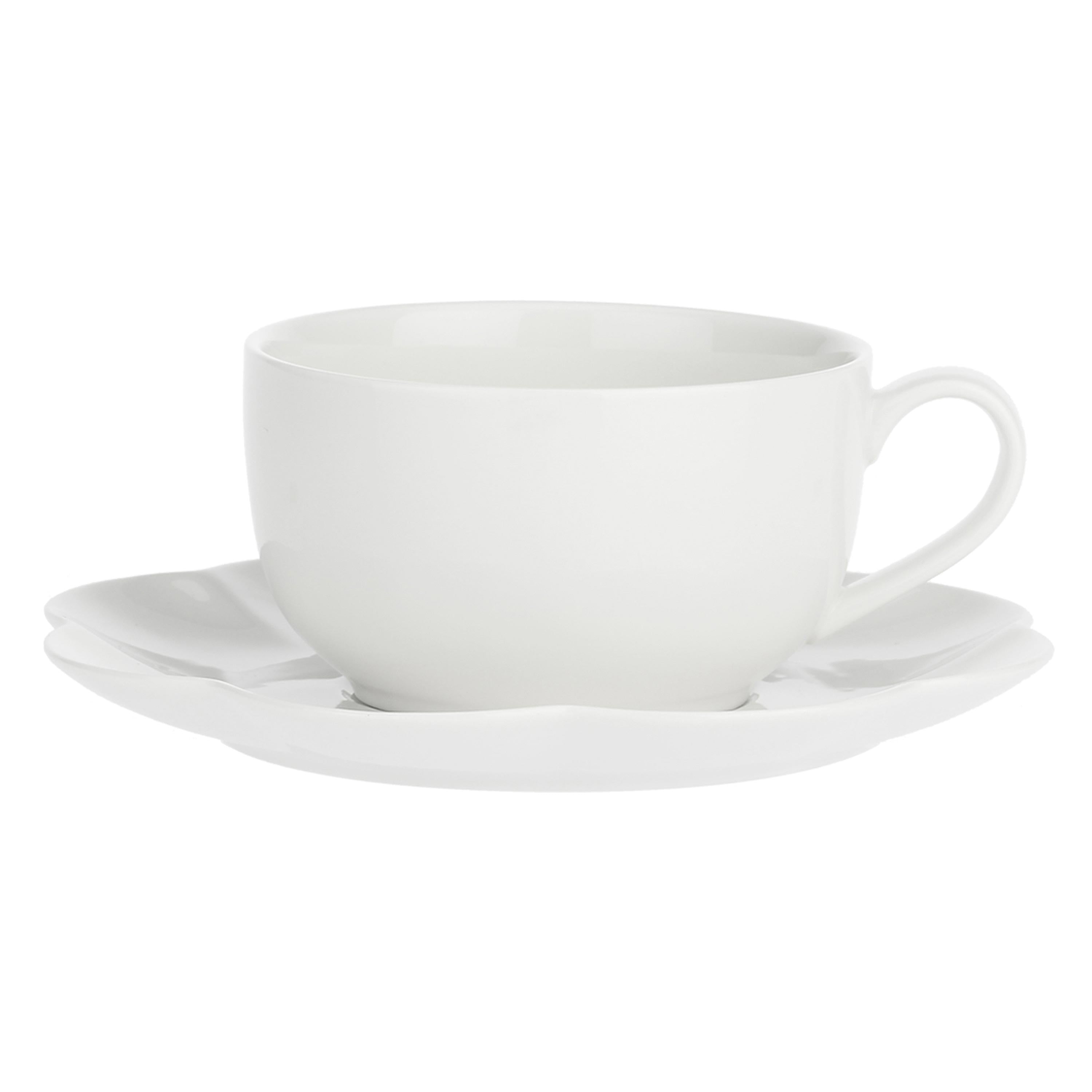 Set da 4, Tazza Colazione con piattino, Villadeifiori - Porcellana, 450 cc