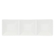 Set da 8, Antipastiera Rettangolare 3 scomparti, Convivio - Porcellana, 23x7,5 cm