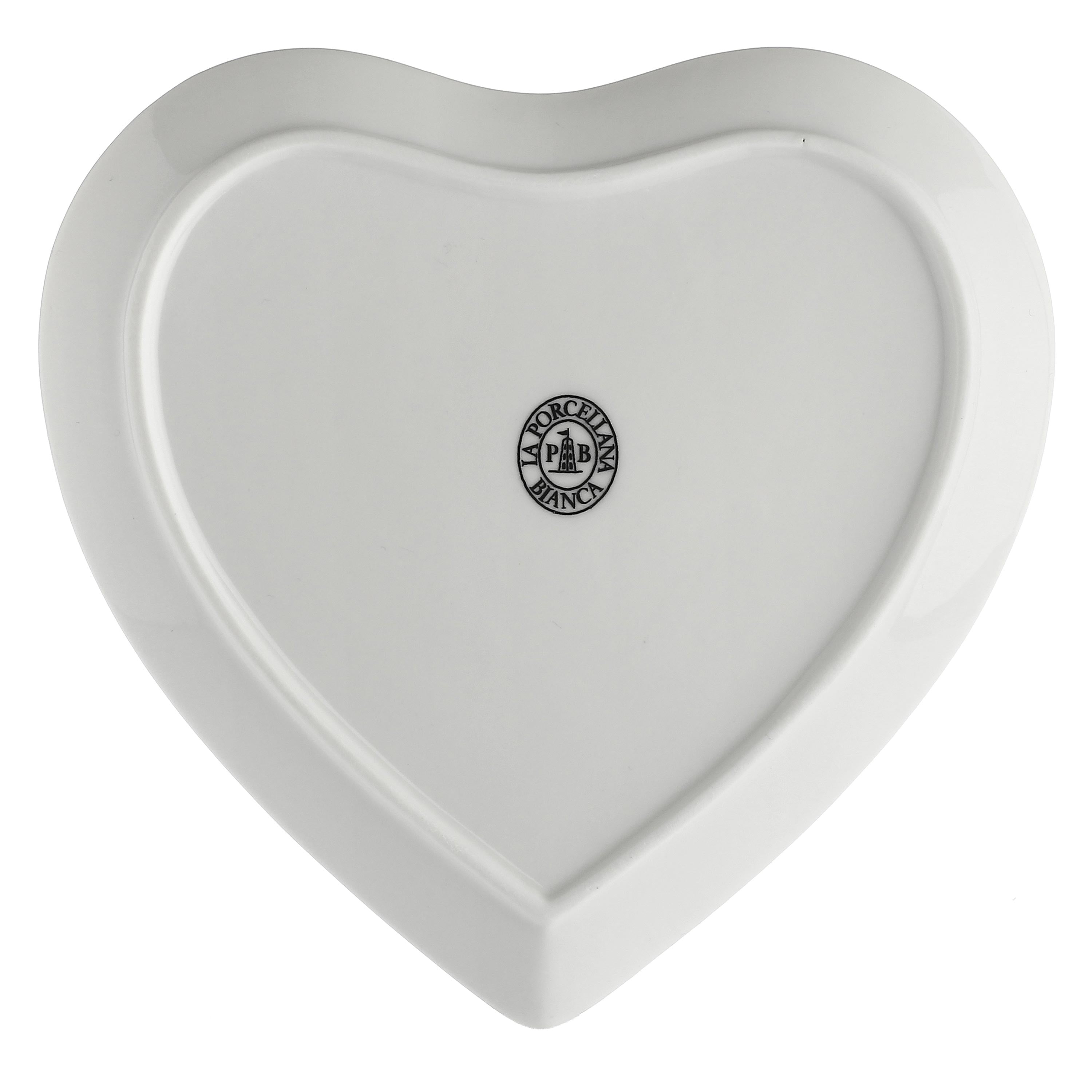 Set 2 Piattini Dolce Cuore, Cupido - Porcellana, 17x17 cm