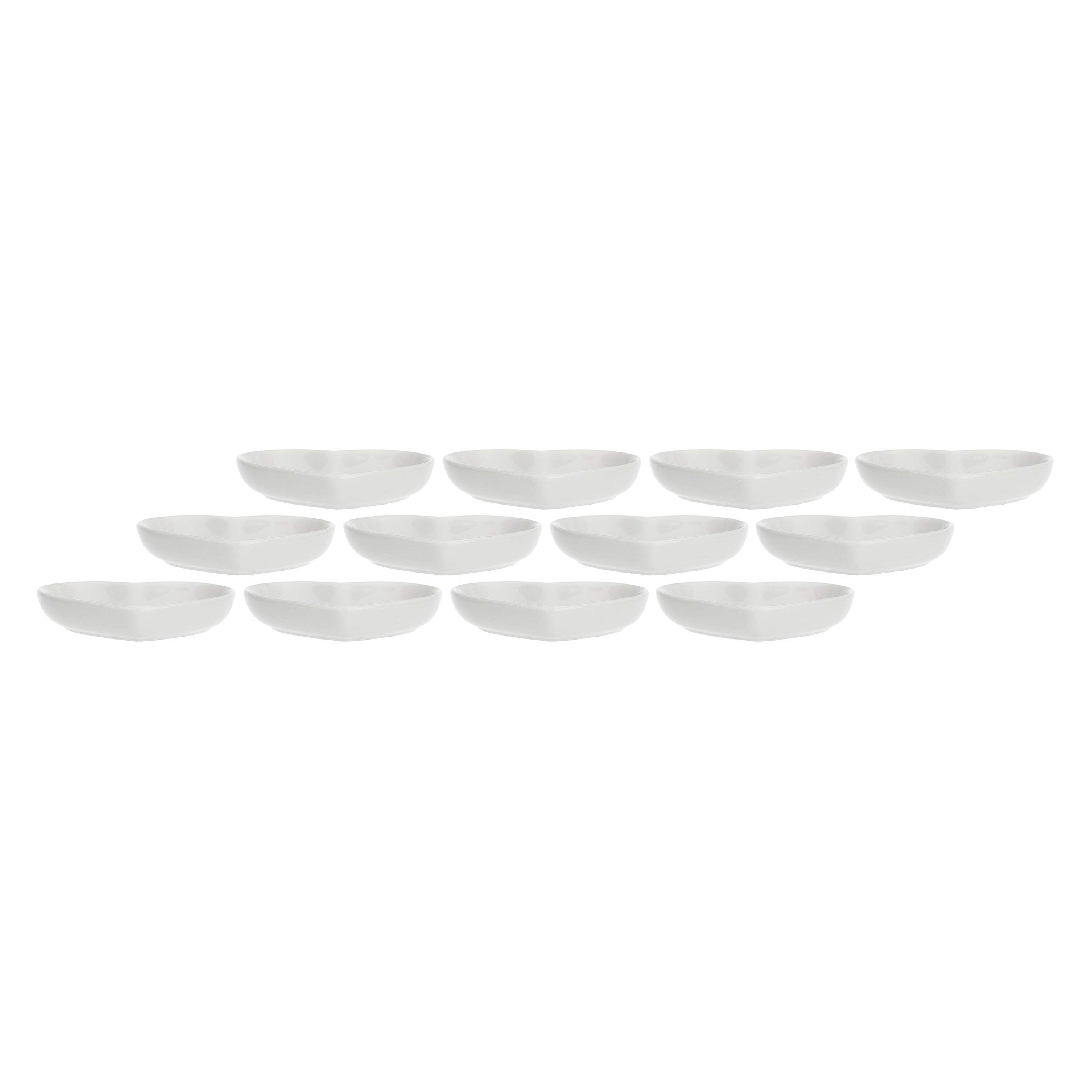 Set da 12, Ciotolina Cuore, Cupido - Porcellana, 7,5 cm