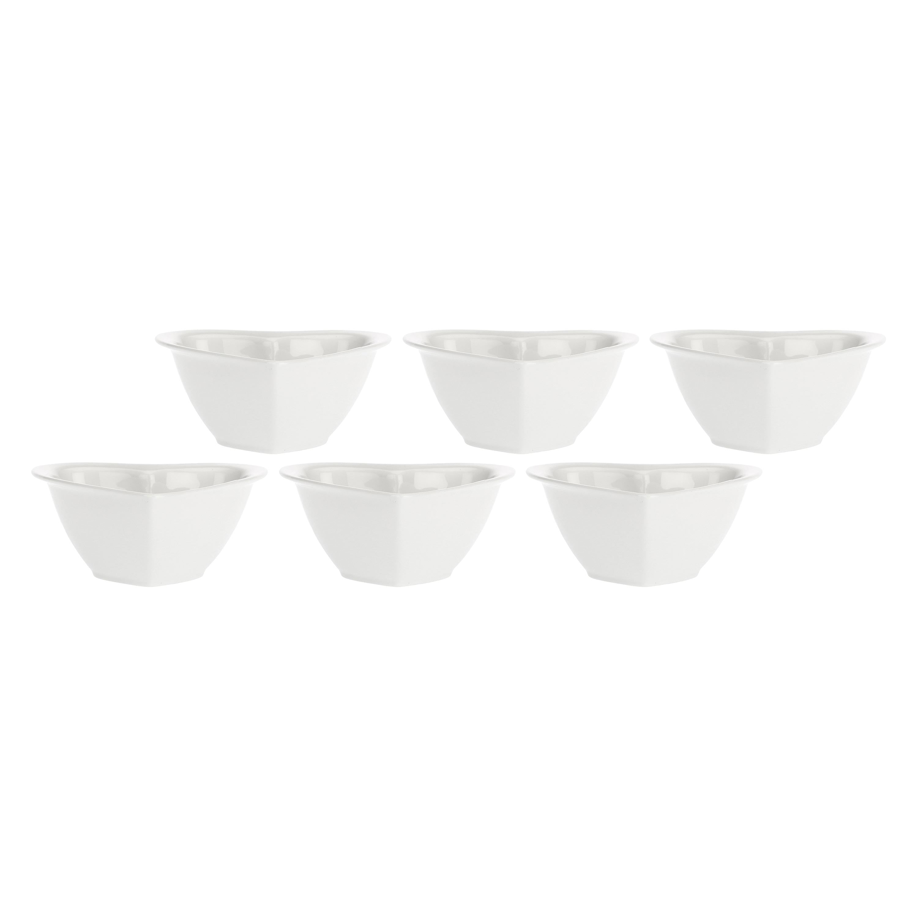 Set da 6, Coppetta Cuore, Cupido - Porcellana, 13x12x5,8 cm