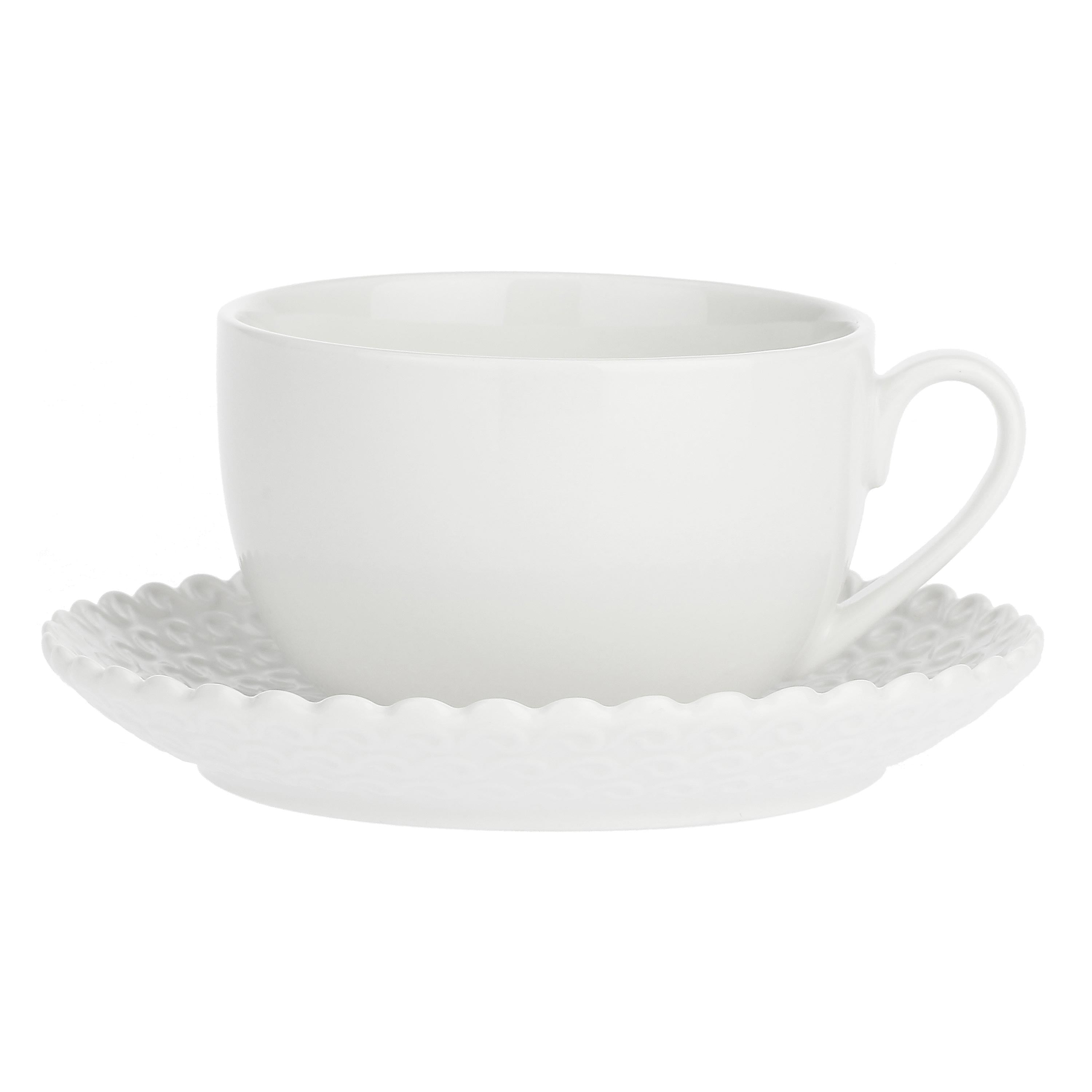 Tazza Colazione con piattino, Momenti - Porcellana, 450 cc