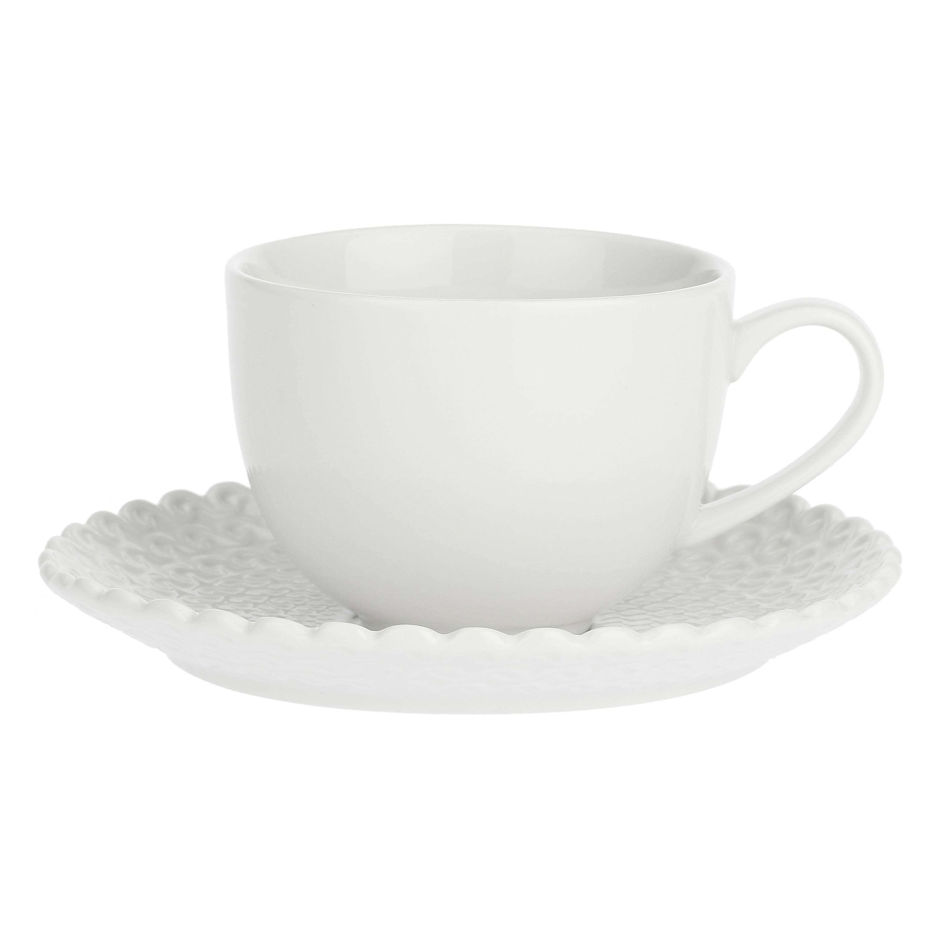 Set da 6, Tazza Te' con piattino, Momenti - Porcellana, 220 cc
